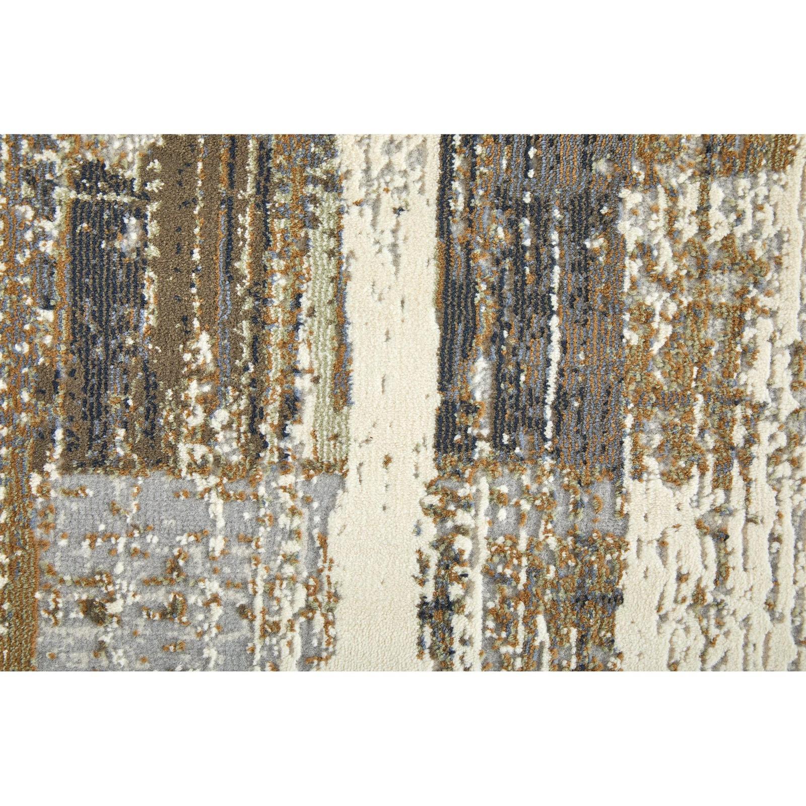 Feizy Mandana 39LYF Modern Abstract Rug in Brown/Ivory - Image 6