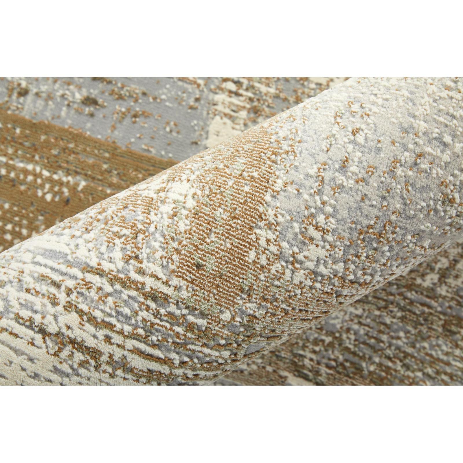Feizy Mandana 39LYF Modern Abstract Rug in Brown/Ivory - Image 9