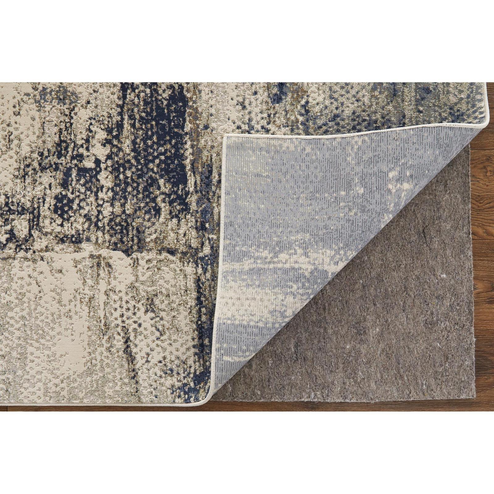 Feizy Mandana 39LZF Modern Abstract Rug in Ivory/Blue - Image 11