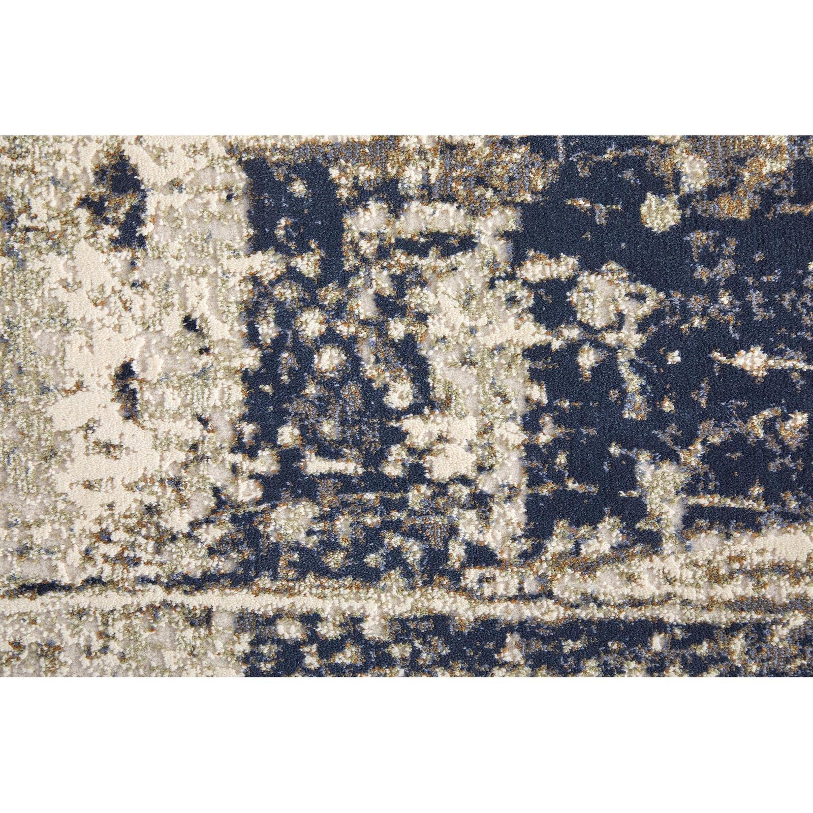 Feizy Mandana 39LZF Modern Abstract Rug in Ivory/Blue - Image 6