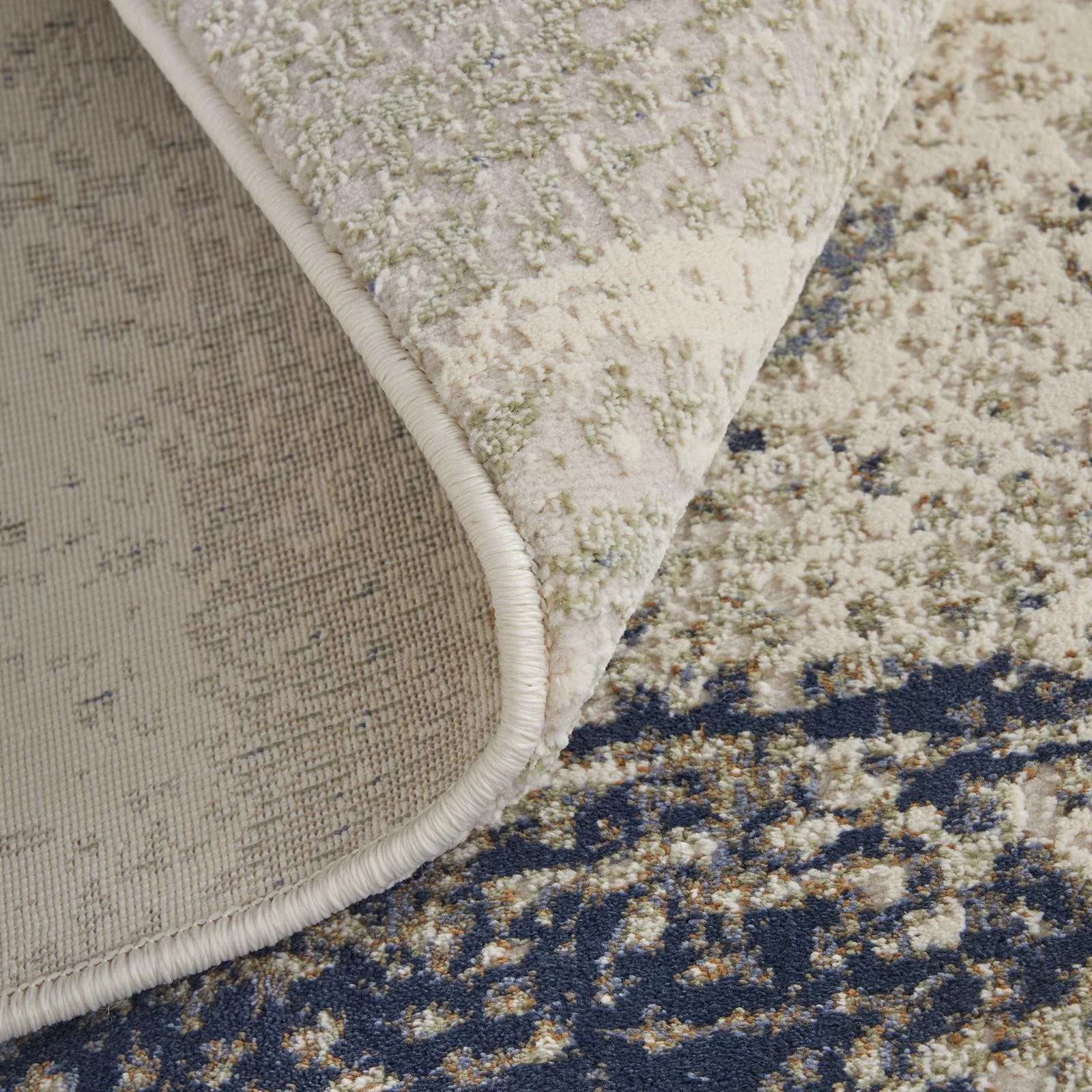 Feizy Mandana 39LZF Modern Abstract Rug in Ivory/Blue - Image 8