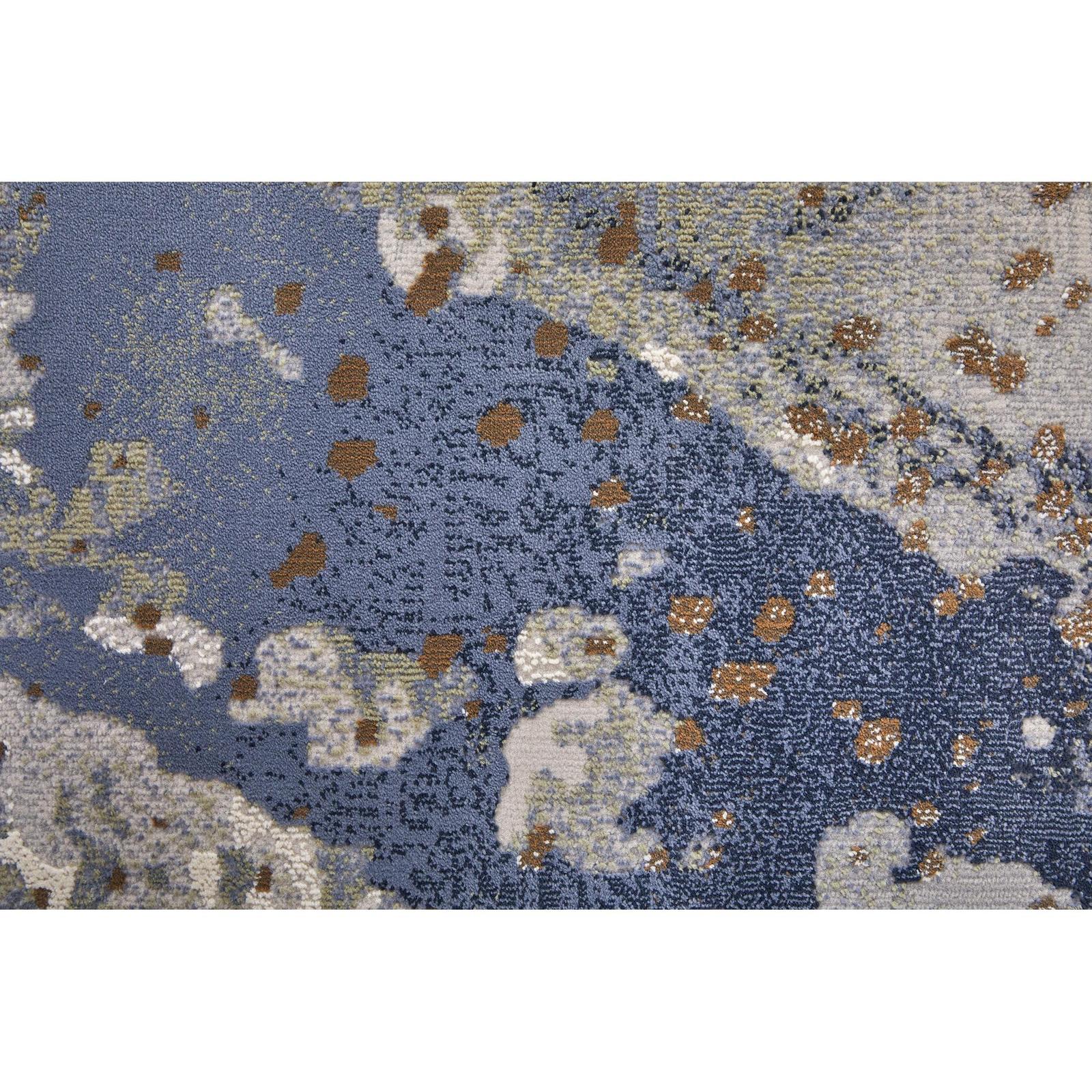 Feizy Mandana 39M0F Modern Abstract Rug in Ivory/Blue - Image 6