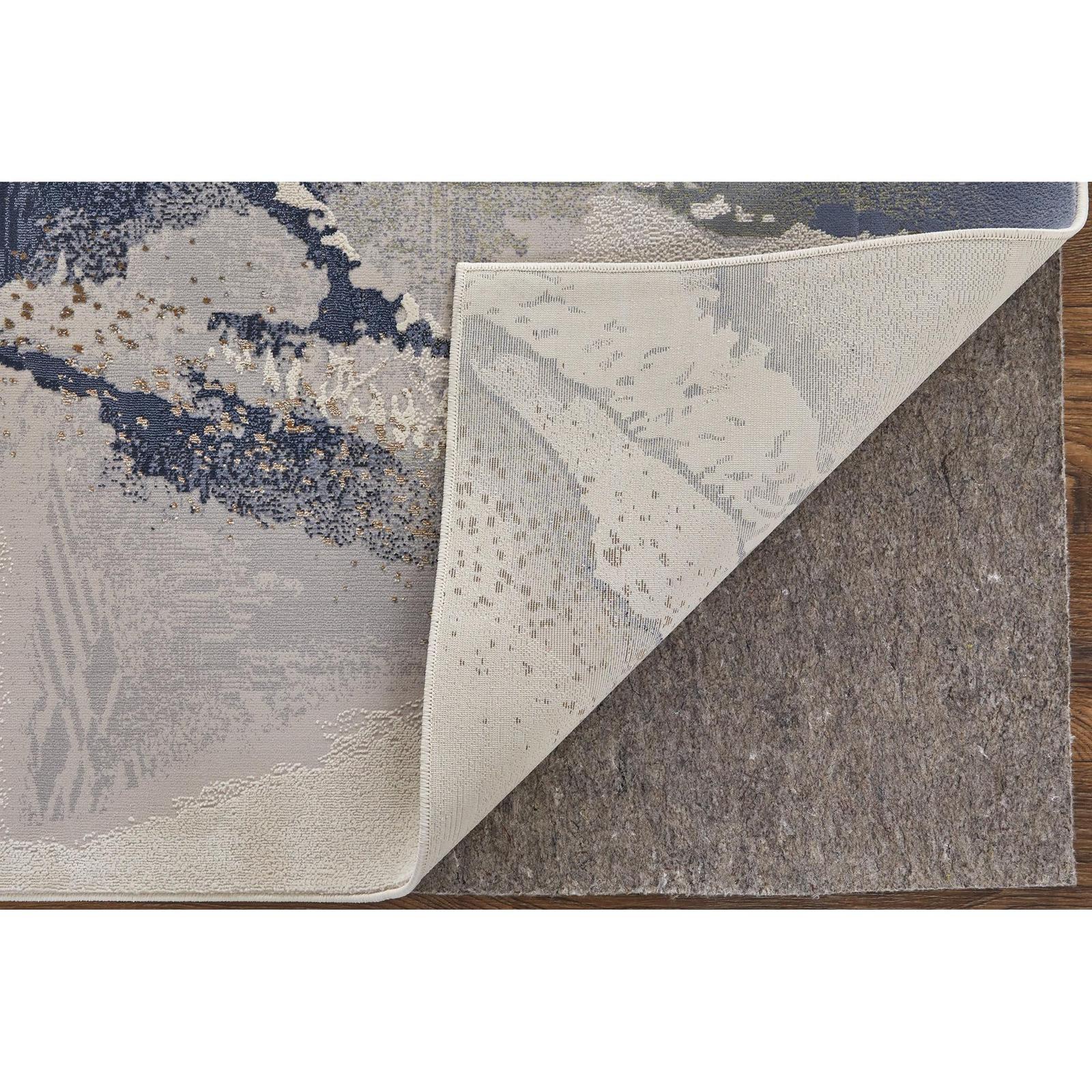 Feizy Mandana 39M0F Modern Abstract Rug in Ivory/Blue - Image 7
