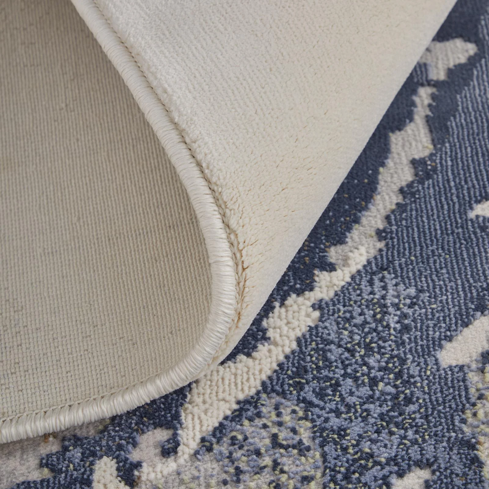 Feizy Mandana 39M0F Modern Abstract Rug in Ivory/Blue - Image 9