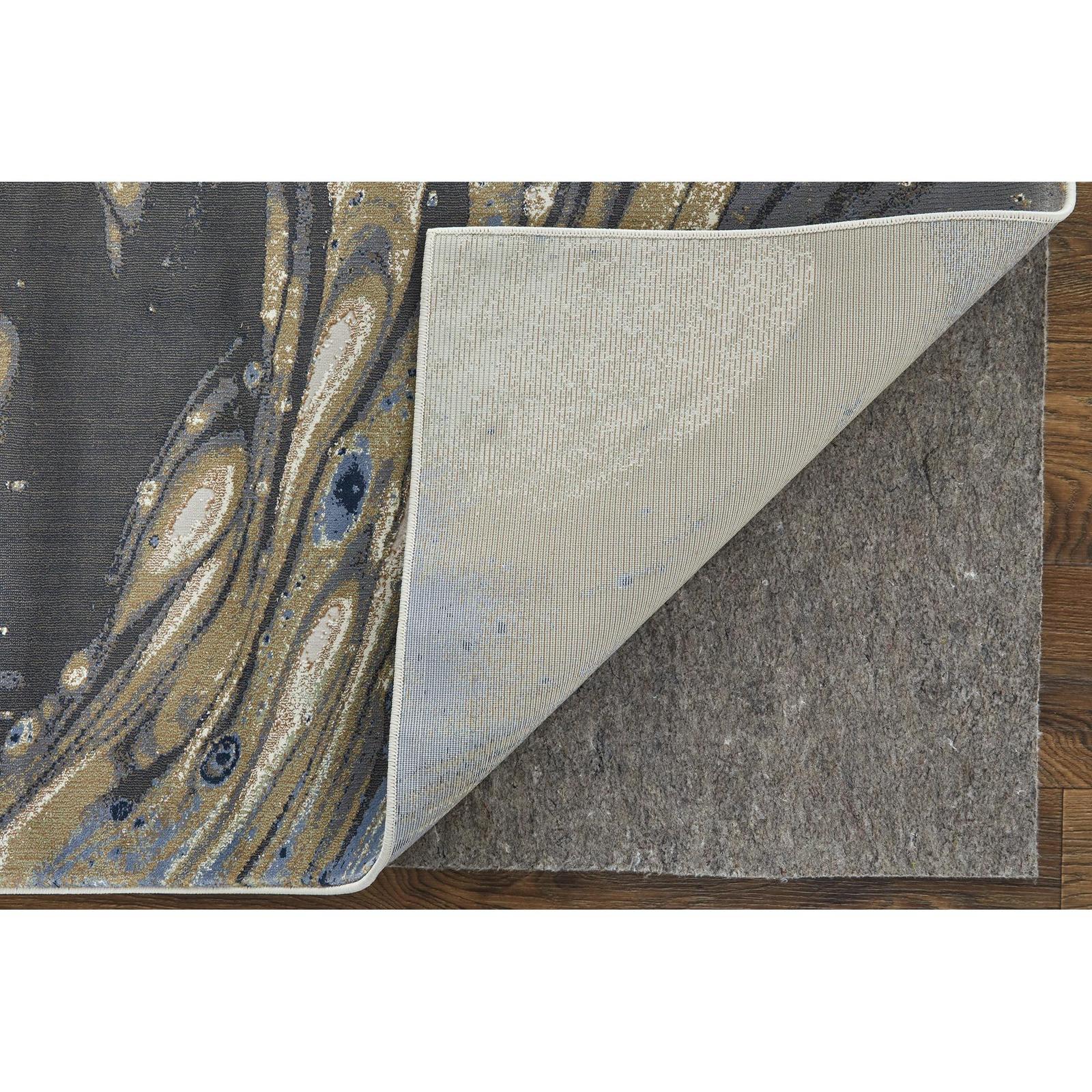 Feizy Mandana 39M1F Modern Abstract Rug in Ivory/Taupe/Blue - Image 10