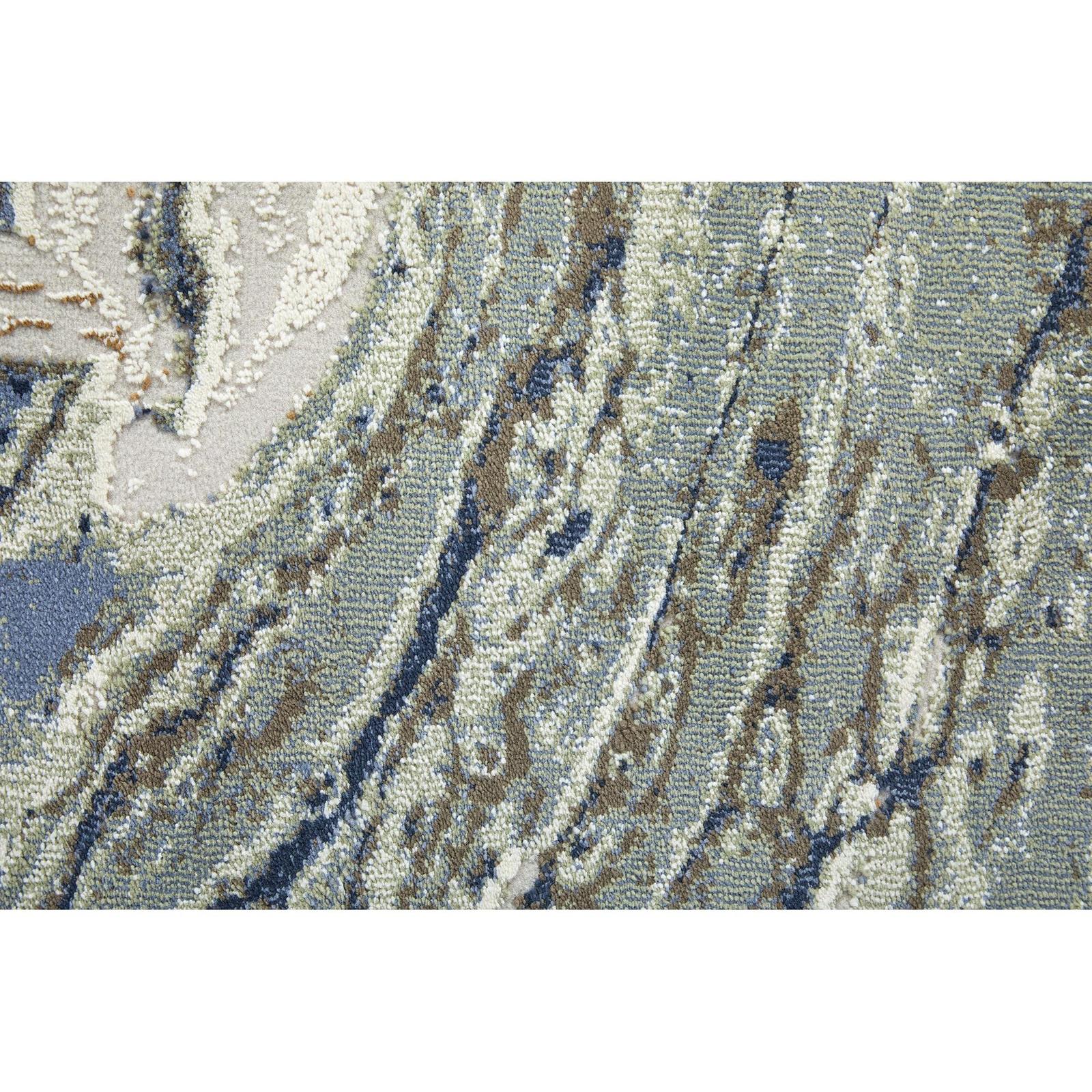 Feizy Mandana 39M1F Modern Abstract Rug in Ivory/Taupe/Blue - Image 5