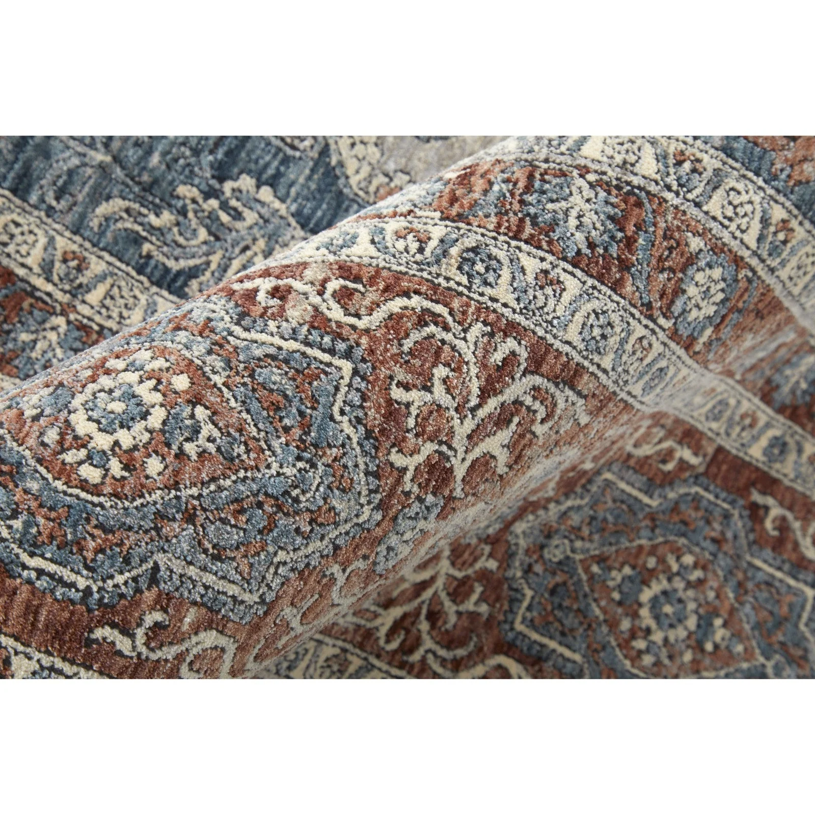 Feizy Marquette 39GRF Transitional Medallion in Gray/Red/Blue - Image 10