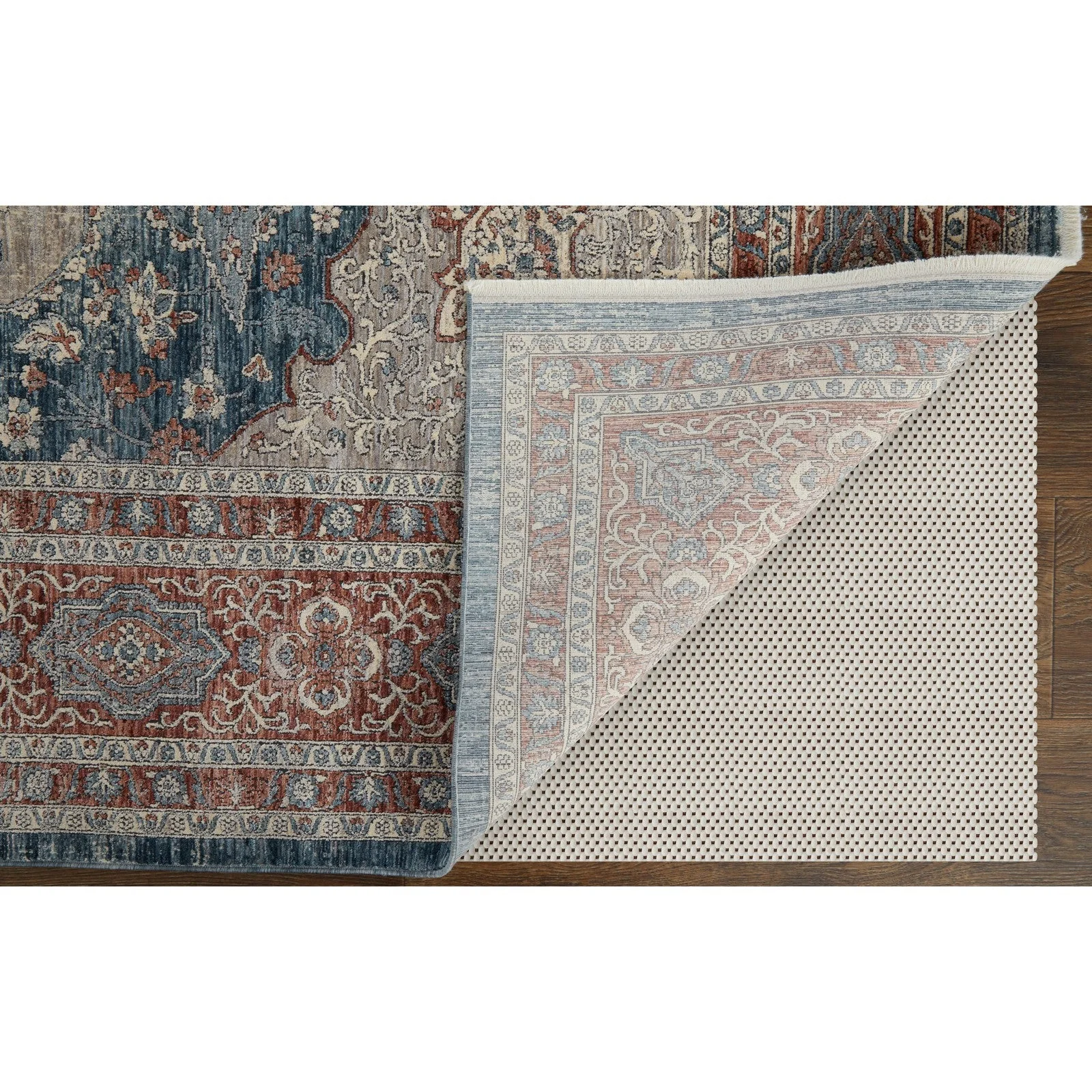 Feizy Marquette 39GRF Transitional Medallion in Gray/Red/Blue - Image 5