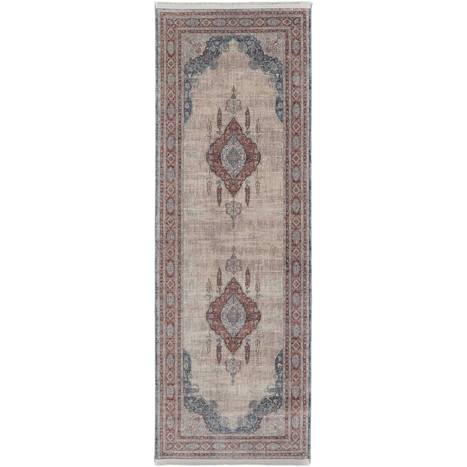 Feizy Marquette 39GRF Transitional Medallion in Gray/Red/Blue - Image 7