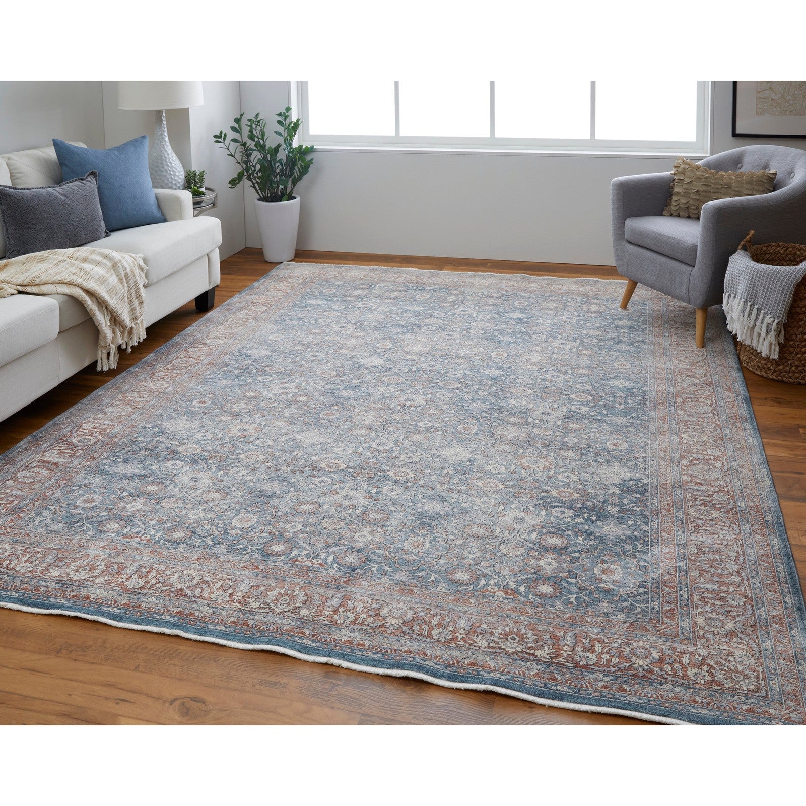 Feizy Marquette 39GTF Transitional Oriental in Blue/Red - Image 2
