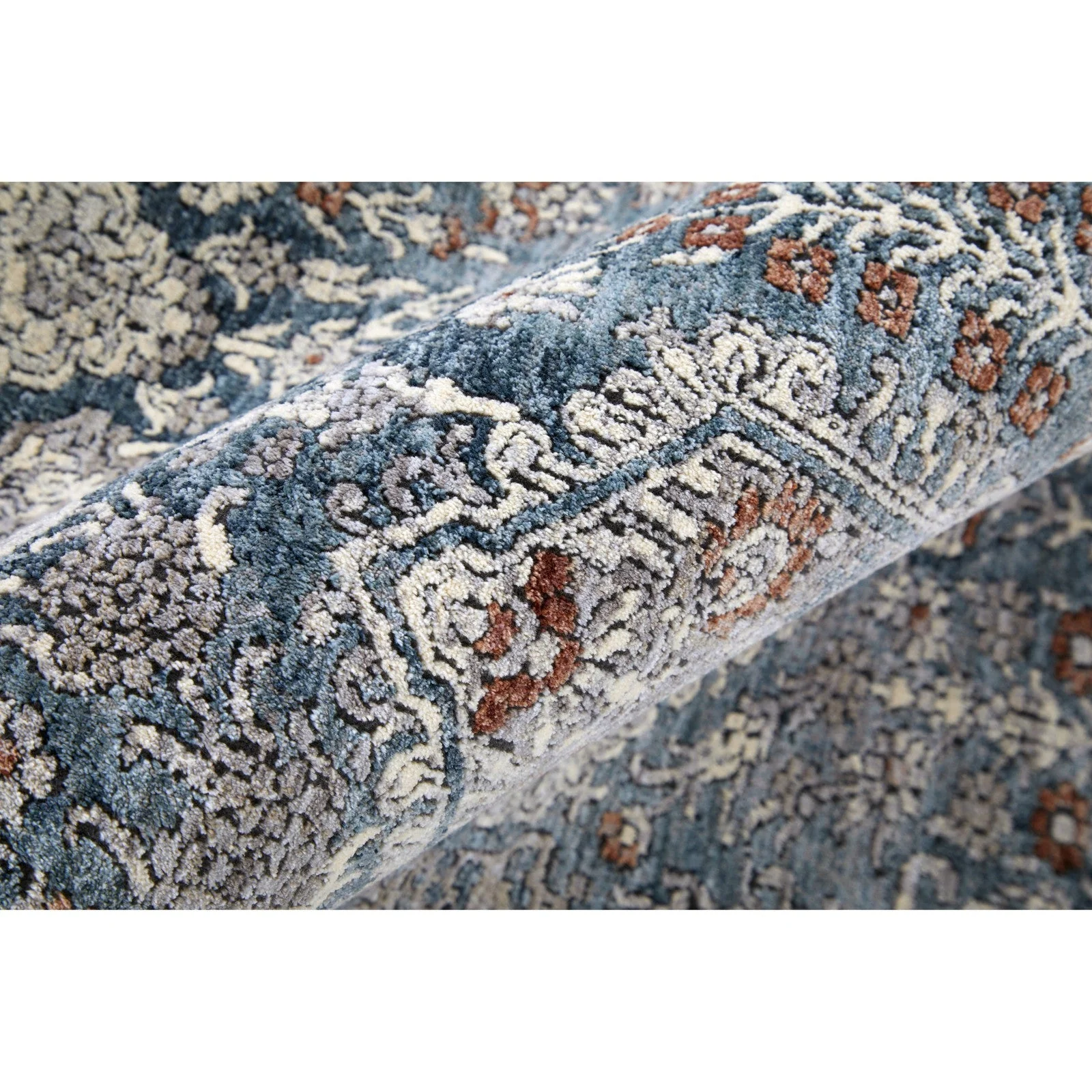 Feizy Marquette 39GUF Transitional Medallion in Blue/Ivory - Image 10