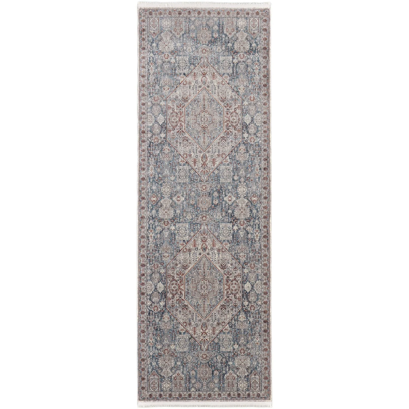 Feizy Marquette 39GUF Transitional Medallion in Blue/Ivory - Image 7