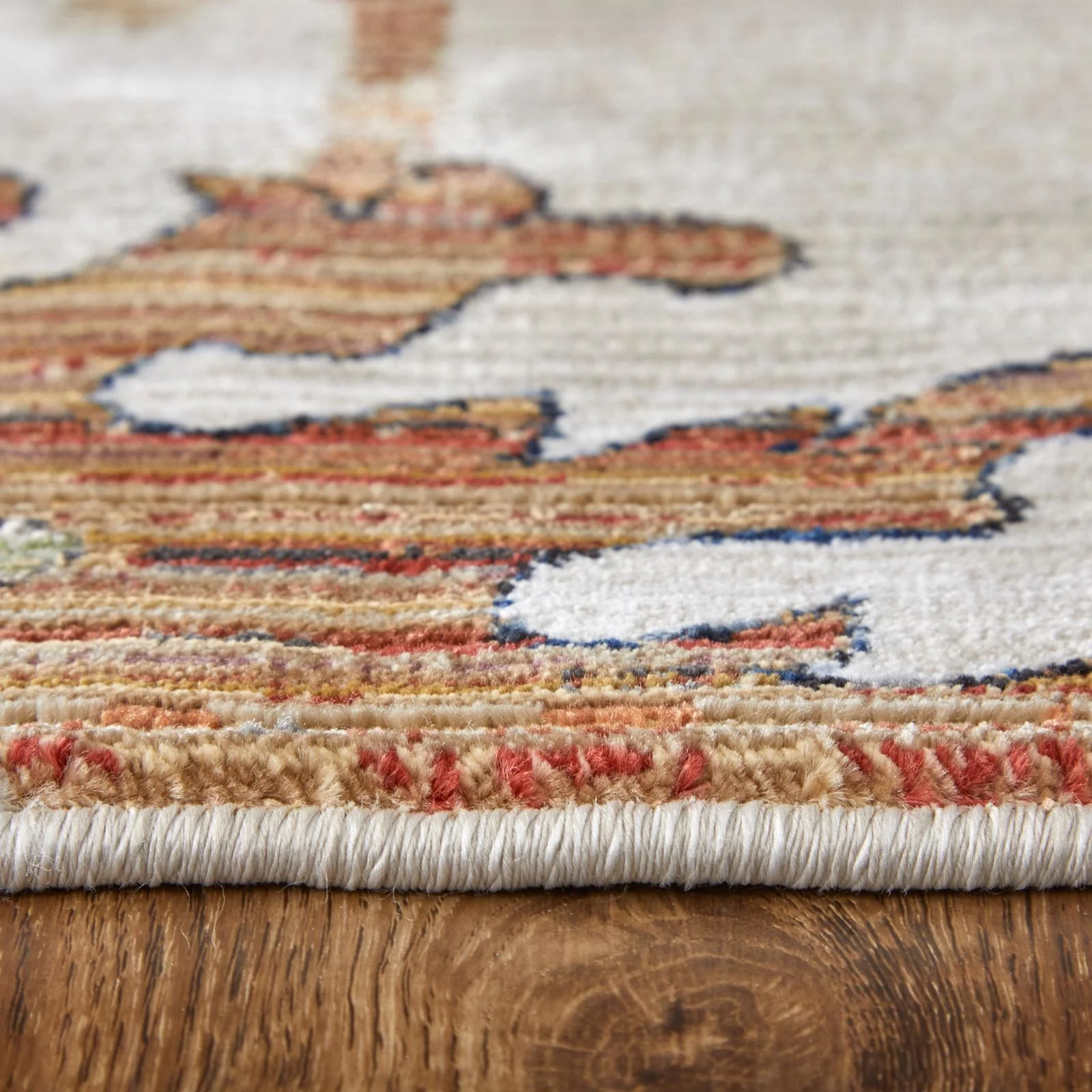 Feizy Melrose 39P1F Transitional Floral & Botanical Rug in Ivory/Red/Blue - Image 8