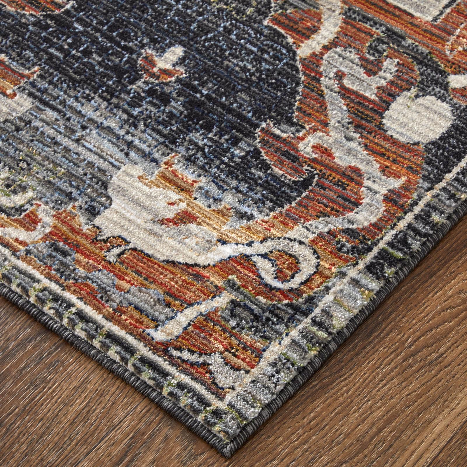Feizy Melrose 39P2F Transitional Ikat Rug in Ivory/Red/Gray - Image 3