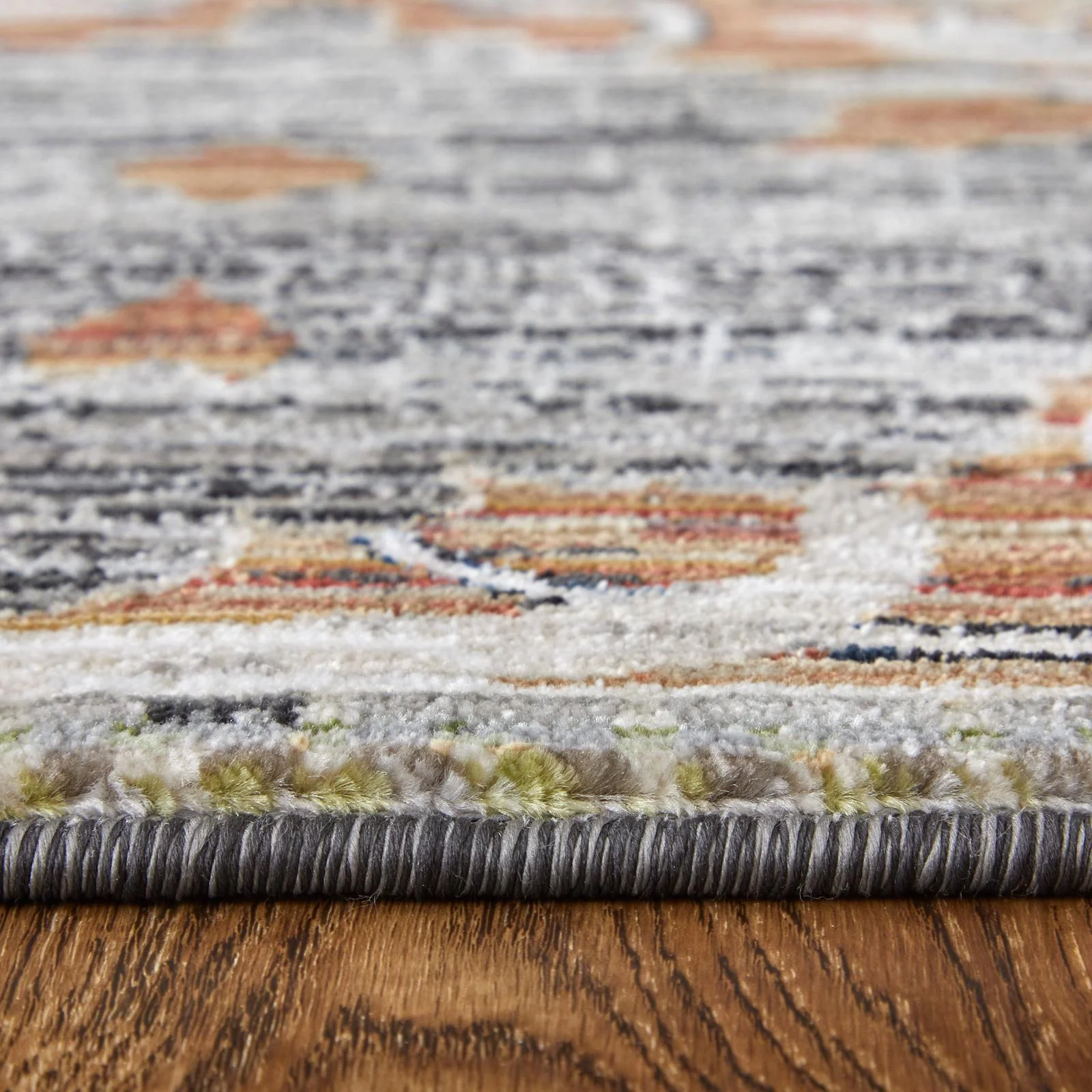 Feizy Melrose 39P2F Transitional Ikat Rug in Ivory/Red/Gray - Image 8
