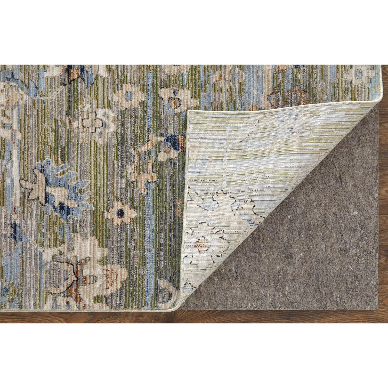 Feizy Melrose 39P3F Traditional Floral & Botanical Rug in Green/Ivory/Blue - Image 4