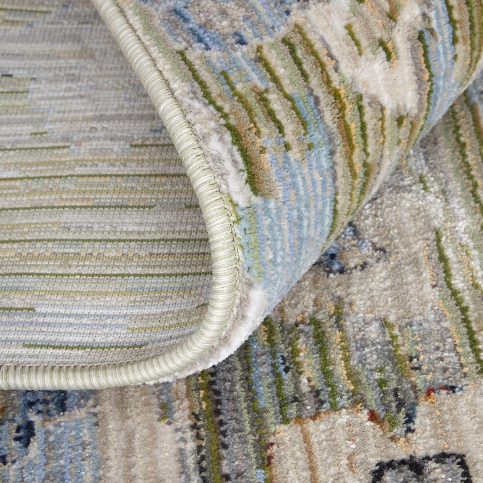 Feizy Melrose 39P3F Traditional Floral & Botanical Rug in Green/Ivory/Blue - Image 7