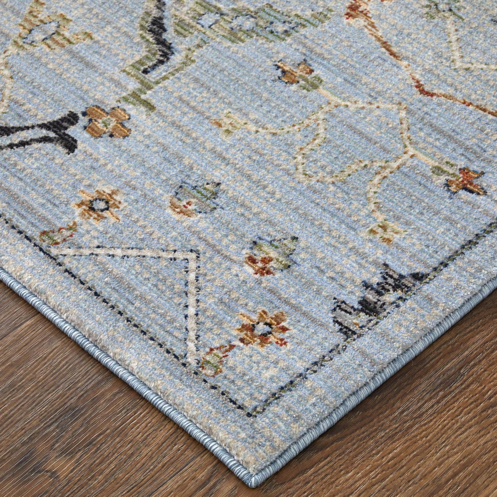 Feizy Melrose 39P4F Traditional Floral & Botanical Rug in Blue/Green/Ivory - Image 4