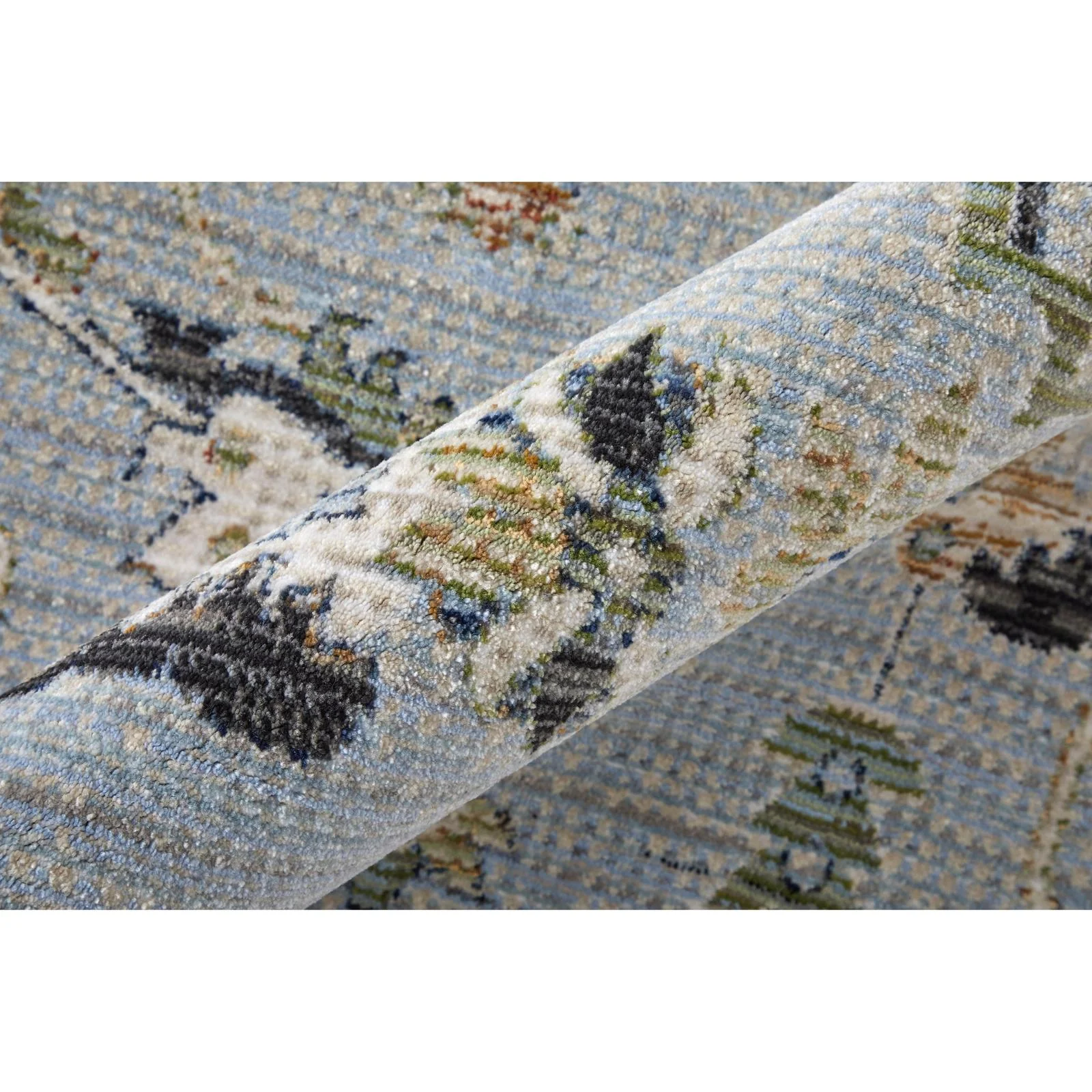 Feizy Melrose 39P4F Traditional Floral & Botanical Rug in Blue/Green/Ivory - Image 6