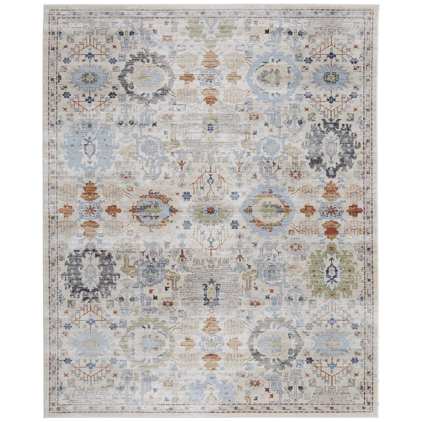 Feizy Melrose 39P5F Traditional Floral & Botanical Rug in Tan/Blue/Red - Image 9