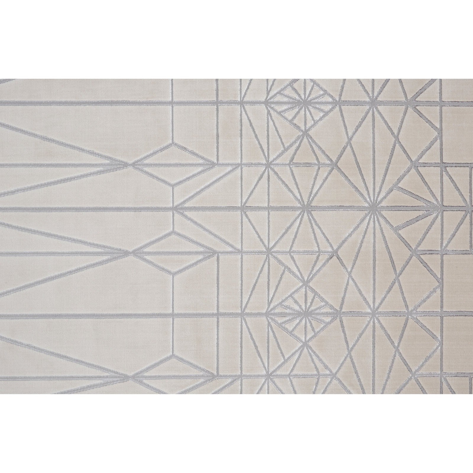Feizy Micah 3045F Modern Geometric in White/Silver/Gray - Image 7