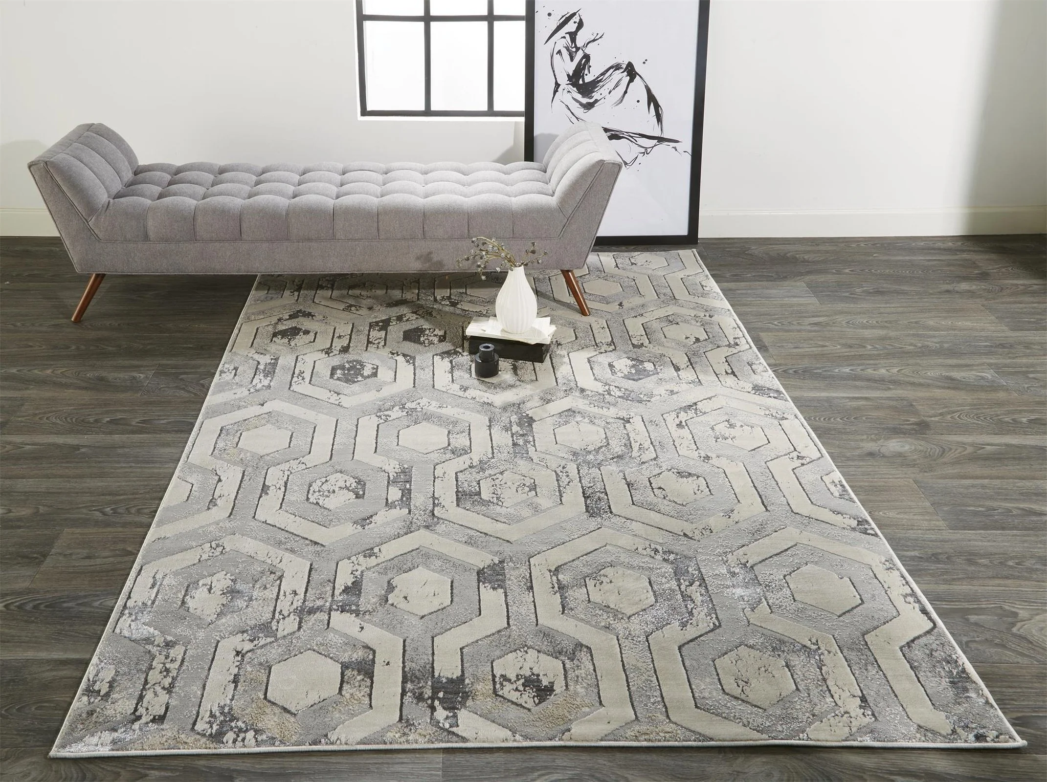 Feizy Micah 3046F Rug in Beige/Gray - Image 5