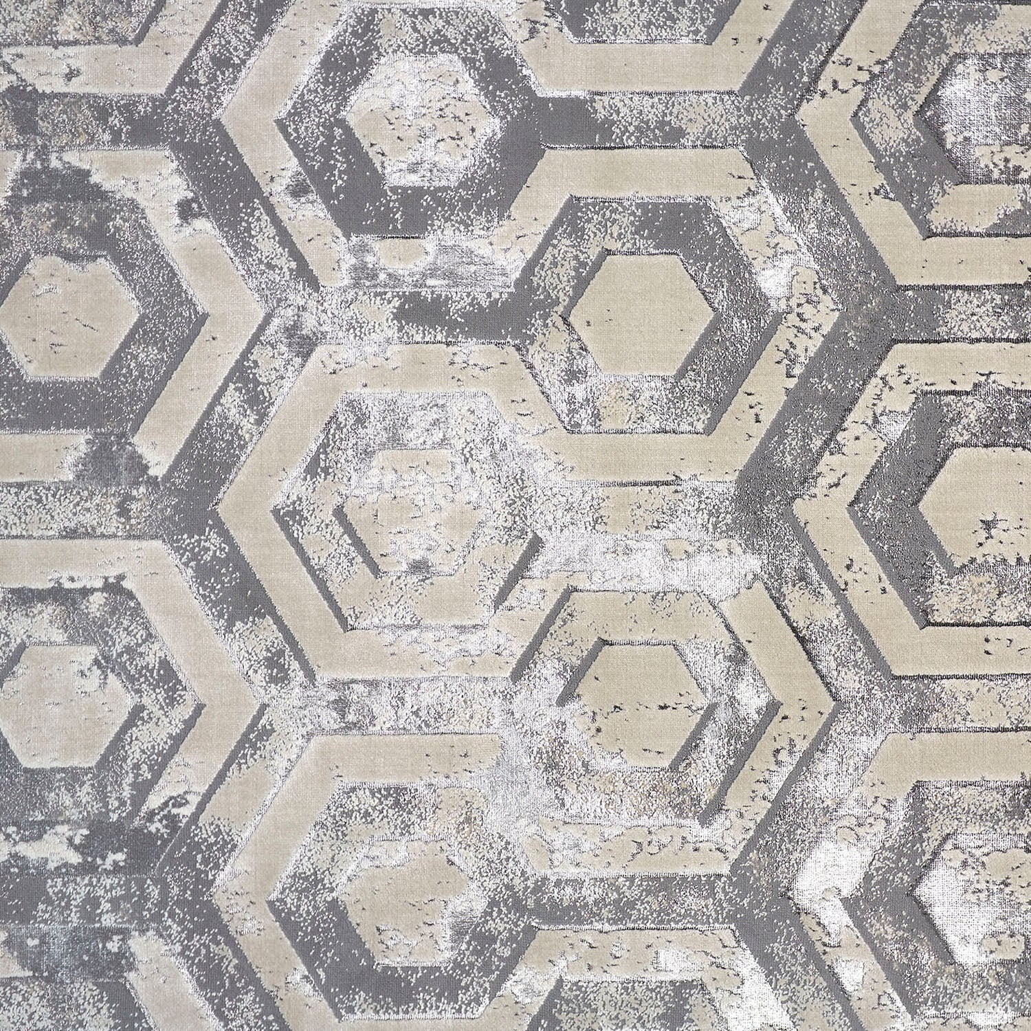 Feizy Micah 3046F Modern Distressed Rug in Gray/Taupe/Silver - Image 5
