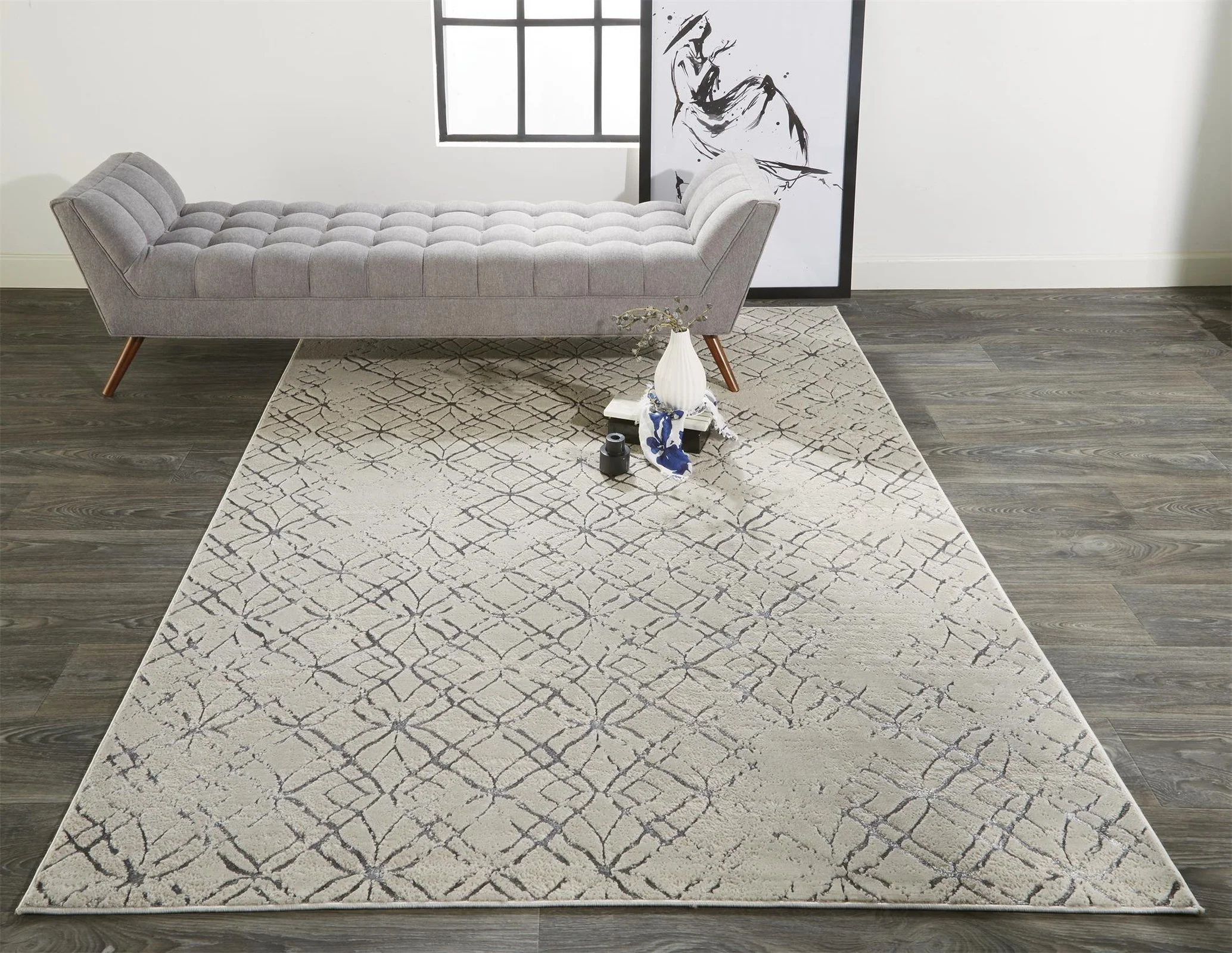 Feizy Micah 3047F Rug in Beige/Silver - Image 5