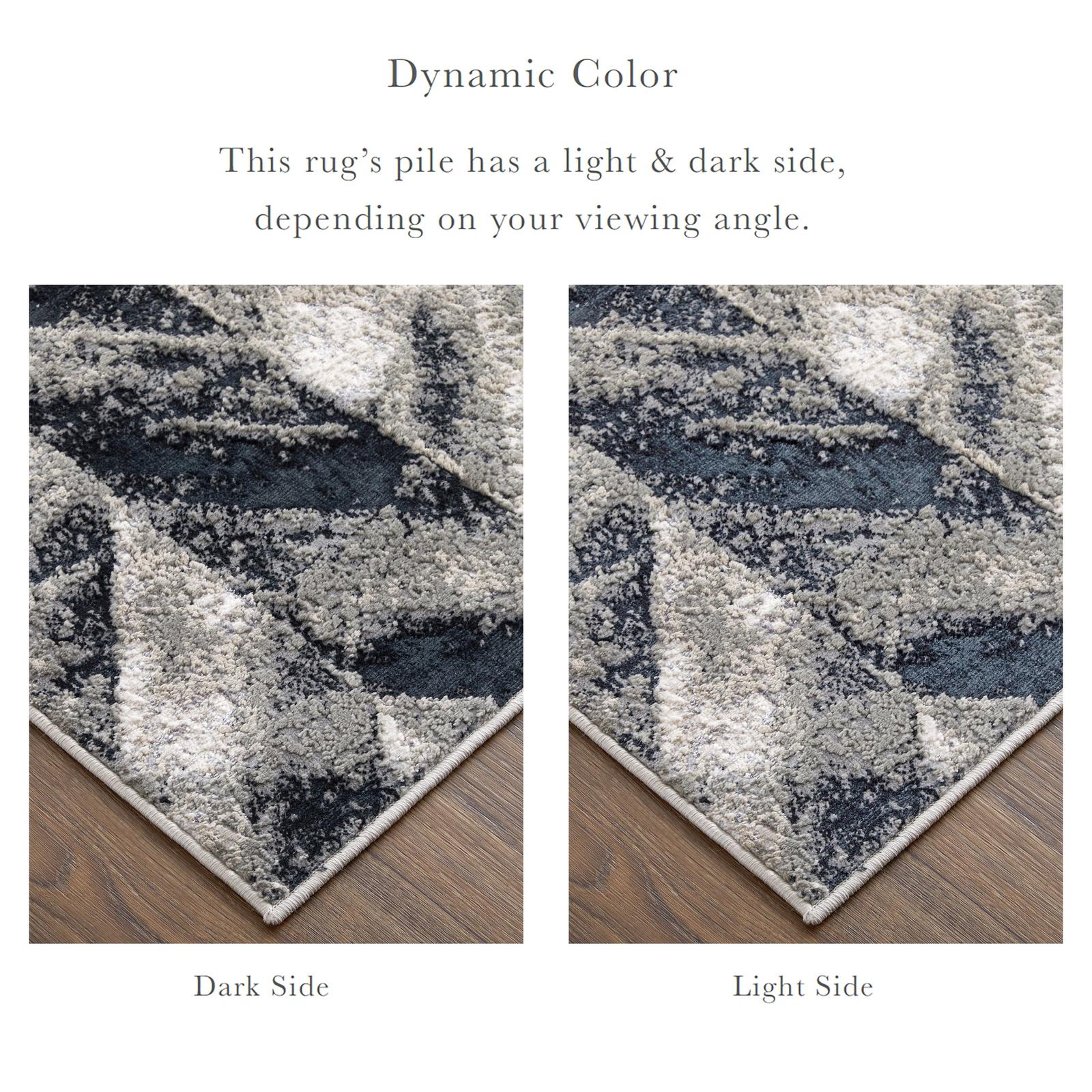 Feizy Micah 3048F Modern Chevron Rug in Black/Gray/Silver - Image 4