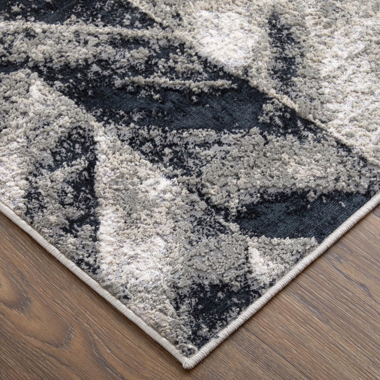 Feizy Micah 3048F Modern Chevron Rug in Black/Gray/Silver - Image 5