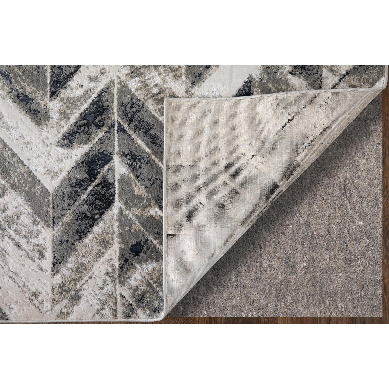 Feizy Micah 3048F Modern Chevron Rug in Black/Gray/Silver - Image 6
