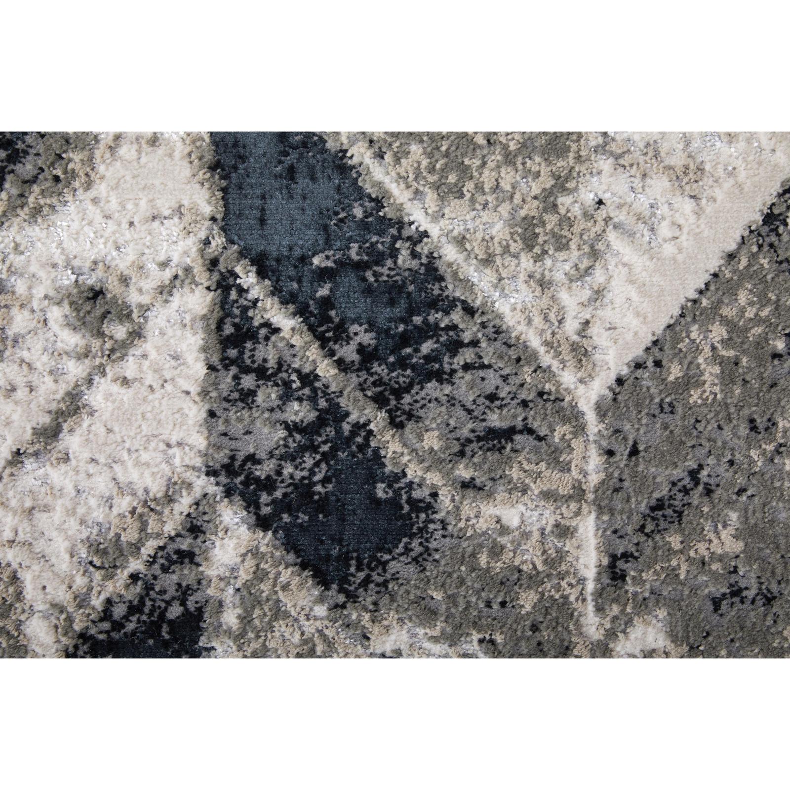 Feizy Micah 3048F Modern Chevron Rug in Black/Gray/Silver - Image 7