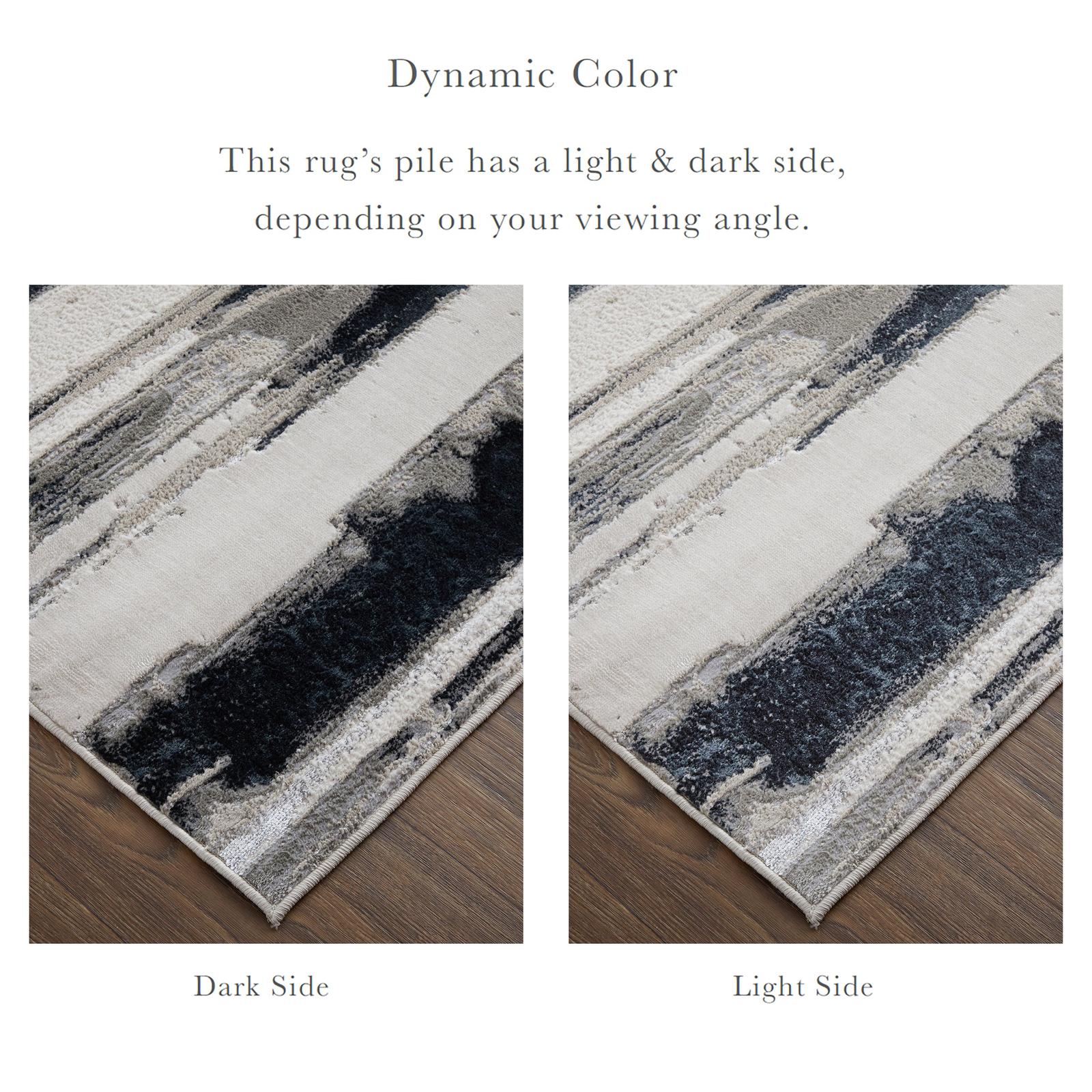 Feizy Micah 3049F Modern Abstract Rug in Silver/Gray/Black - Image 3
