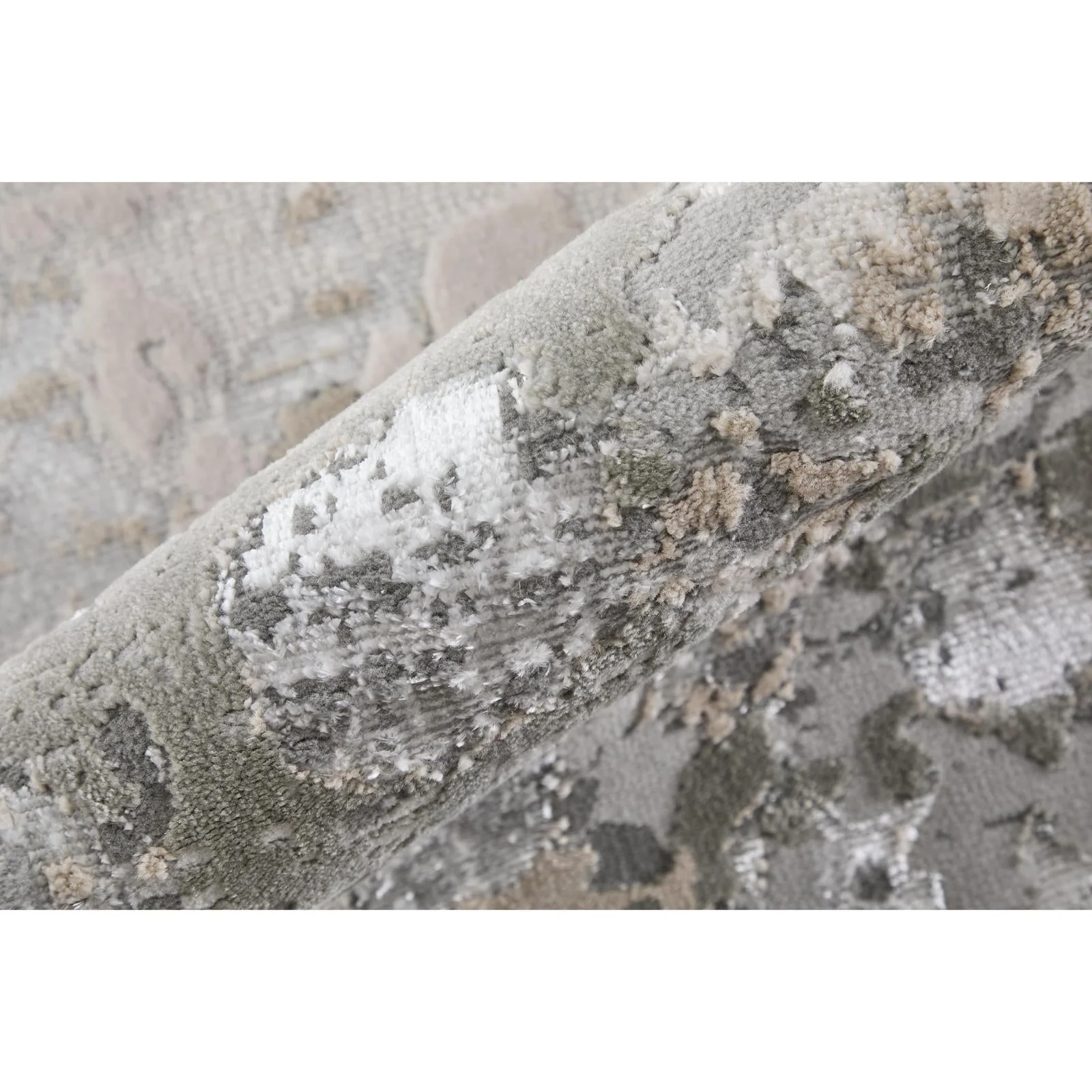 Feizy Micah 3336F Modern Abstract Rug in Silver/Gray/White - Image 7