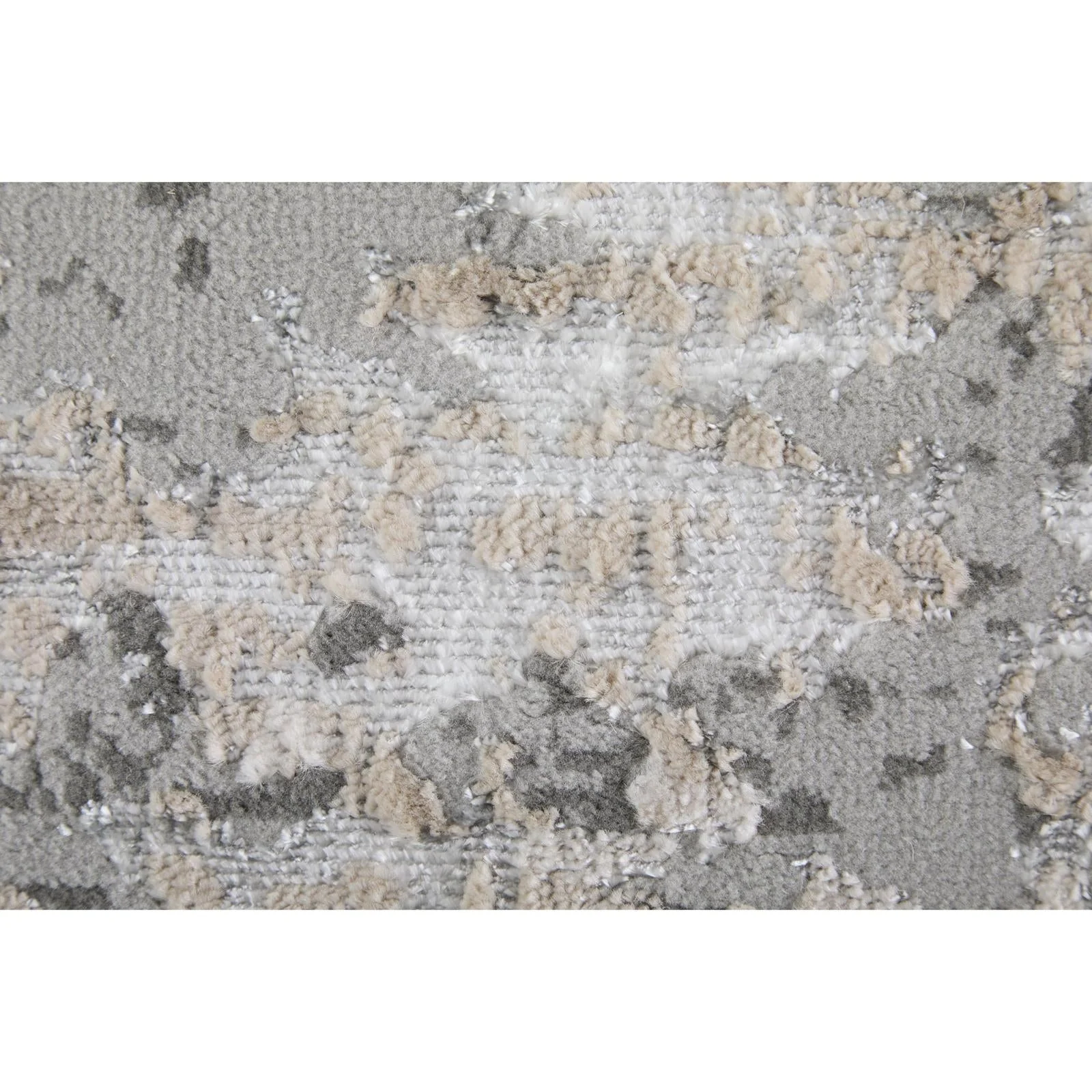 Feizy Micah 3336F Modern Abstract Rug in Silver/Gray/White - Image 8