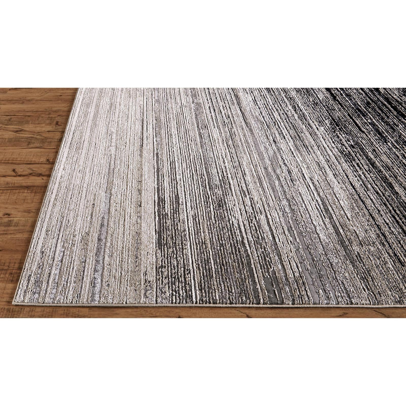 Feizy Micah 3337F Modern Abstract Rug in Black/Gray - Image 7