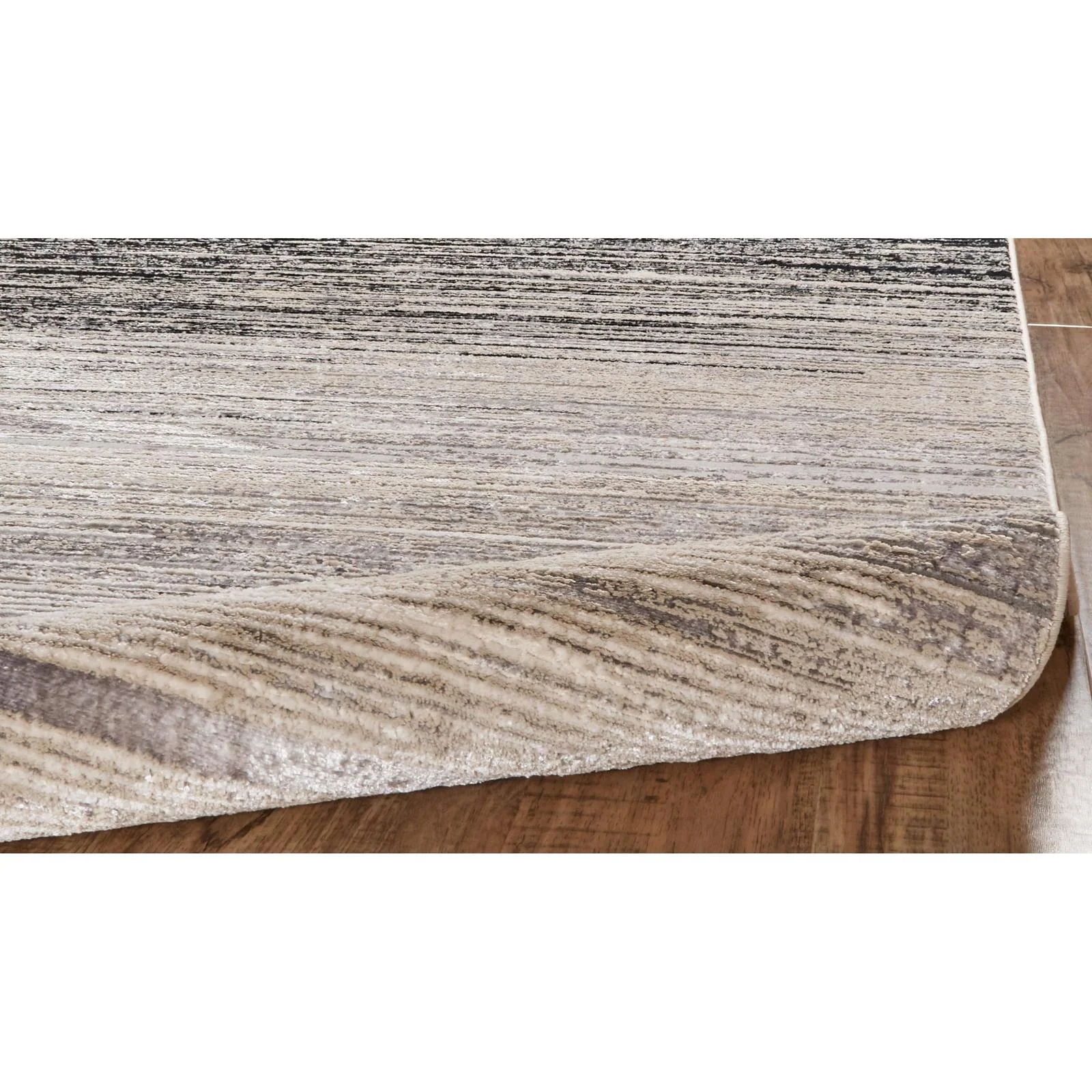 Feizy Micah 3337F Modern Abstract Rug in Black/Gray - Image 8