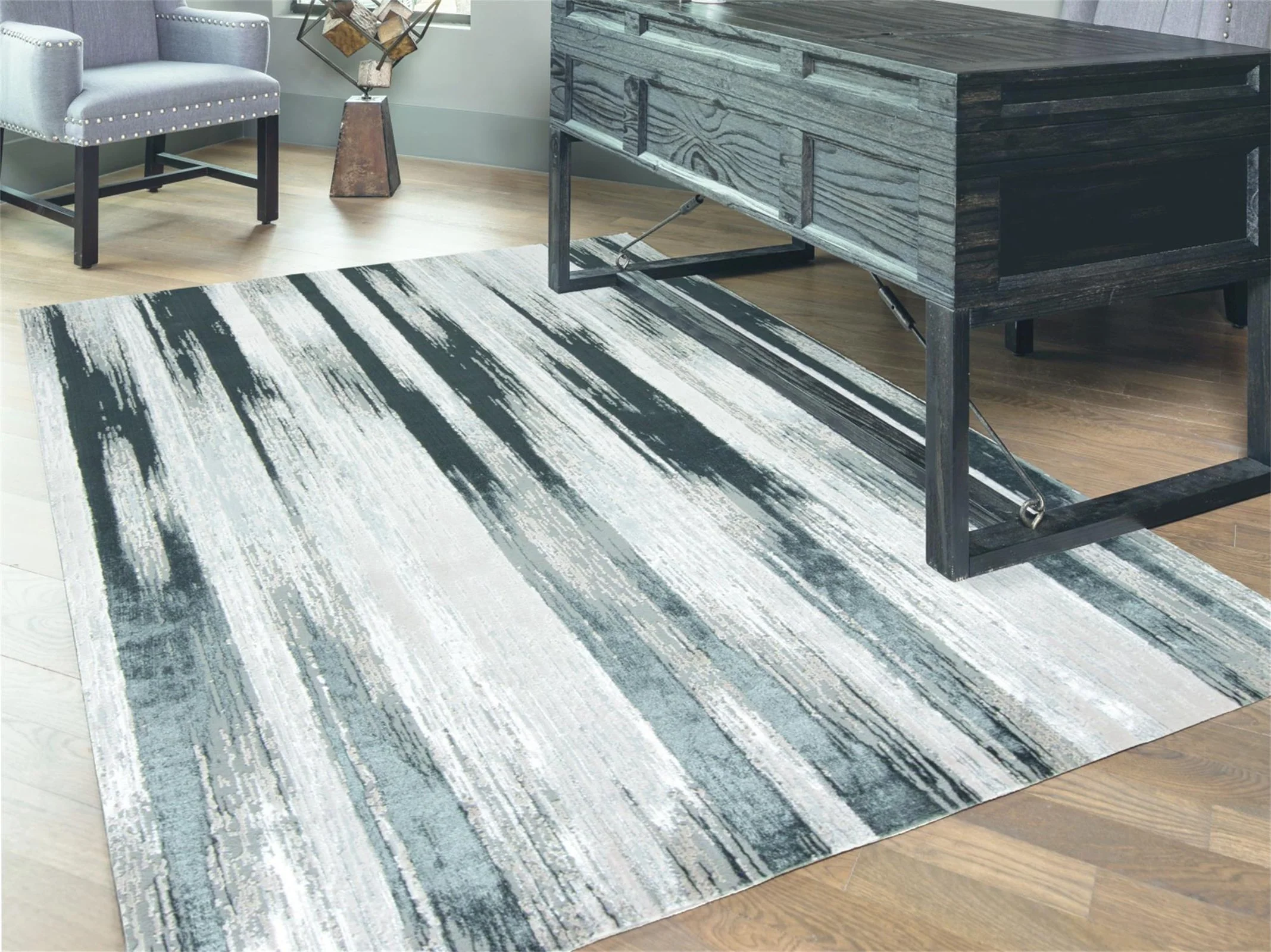 Feizy Micah 3338F Rug in Black/Silver - Image 6