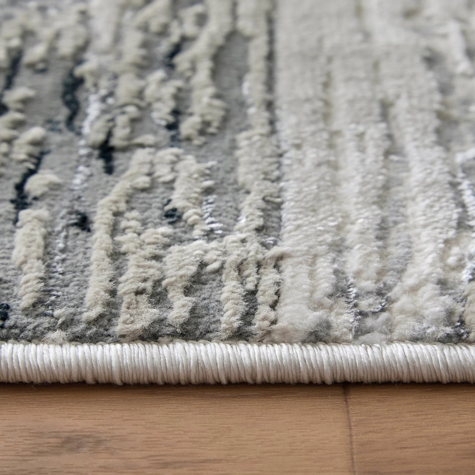 Feizy Micah 3338F Modern Abstract Rug in Black/Silver/Gray - Image 10
