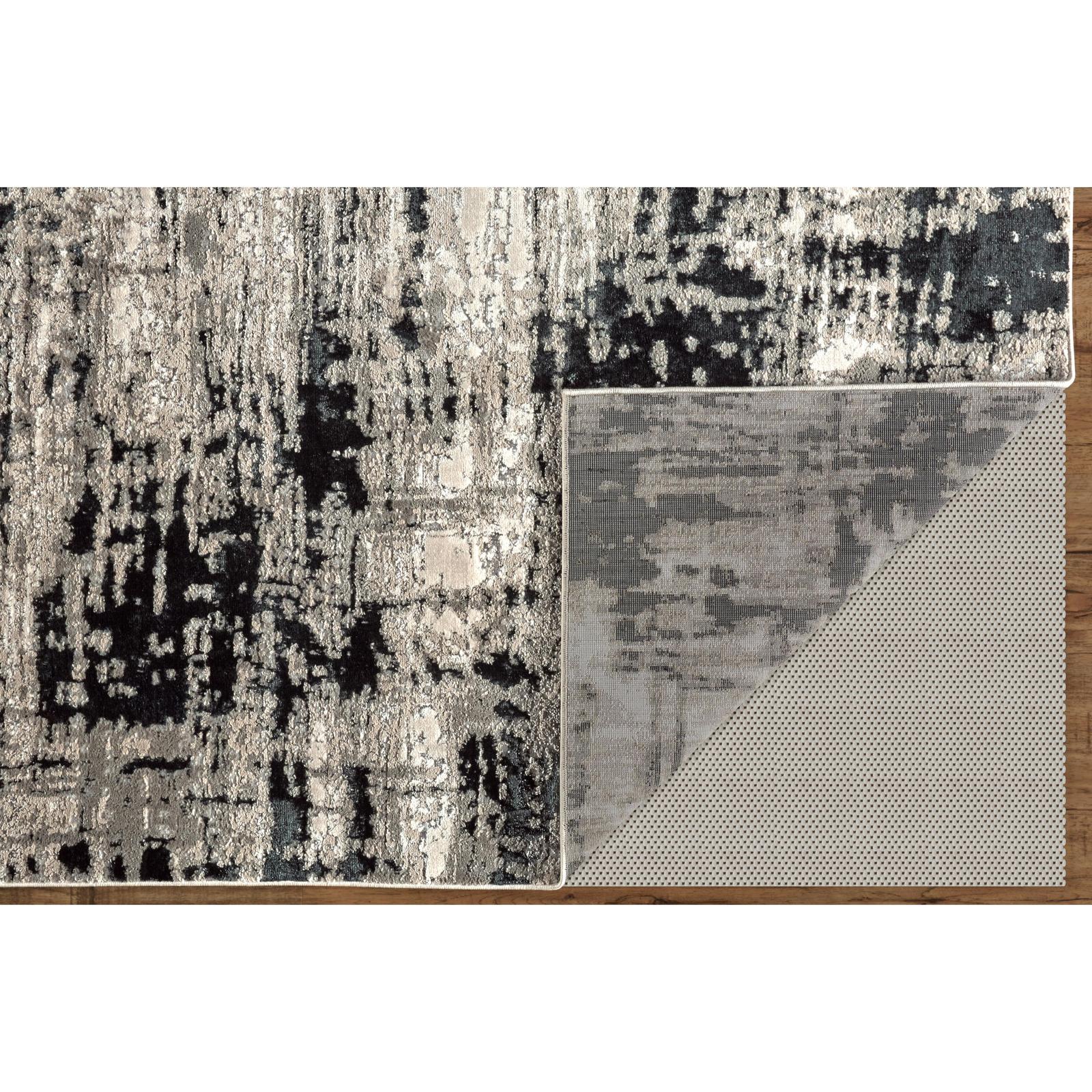 Feizy Micah 3339F Modern Abstract Rug in Black/White/Gray - Image 4