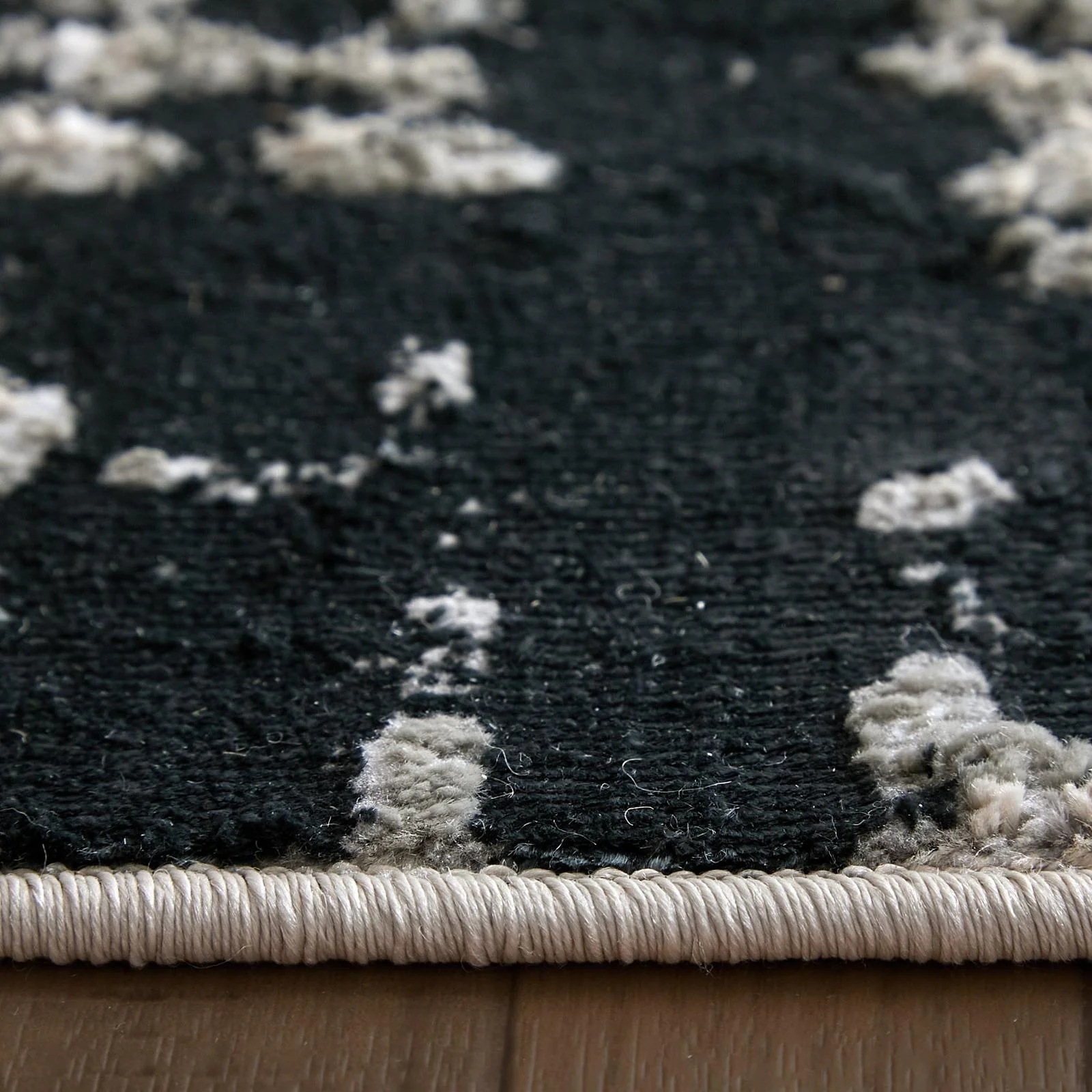 Feizy Micah 3339F Modern Abstract Rug in Black/White/Gray - Image 8