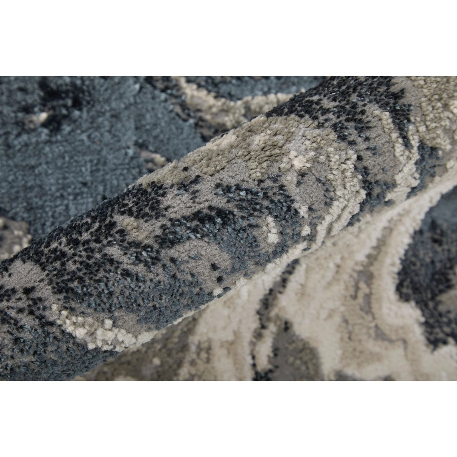 Feizy Micah 39LPF Modern Abstract Rug in Ivory/Black/Taupe - Image 6
