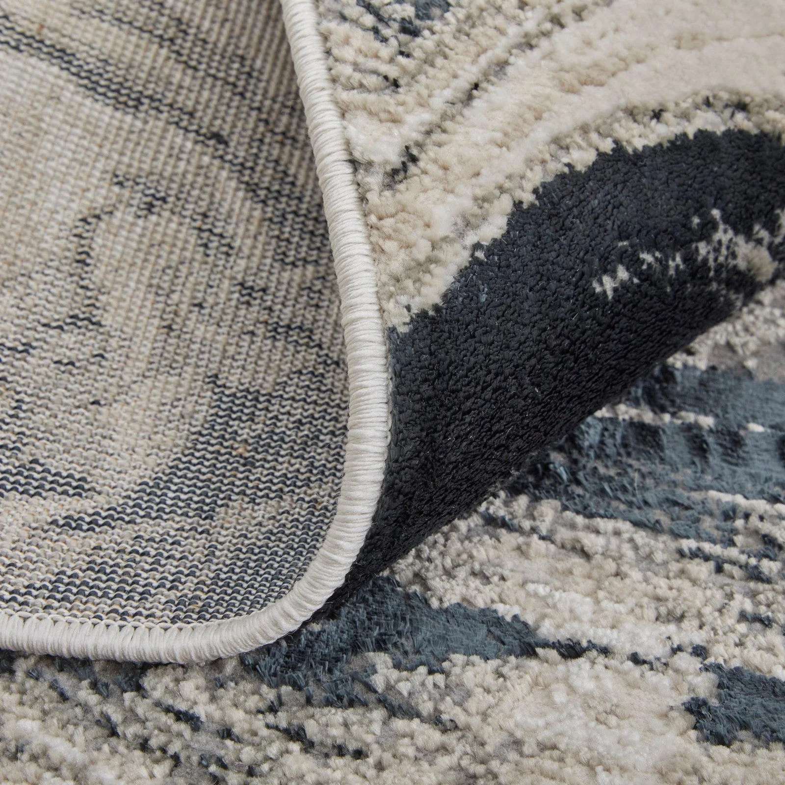 Feizy Micah 39LPF Modern Abstract Rug in Ivory/Black/Taupe - Image 7