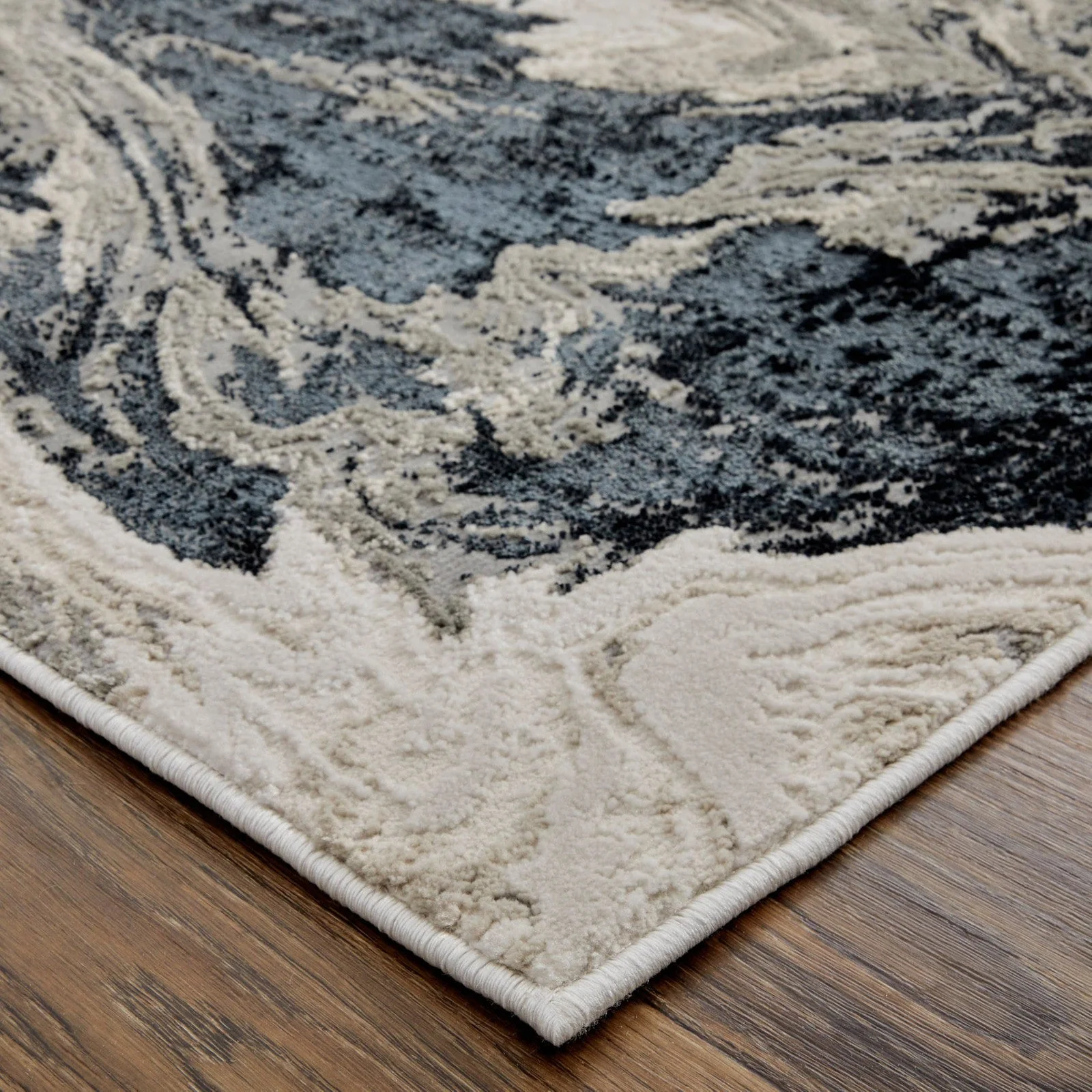 Feizy Micah 39LPF Modern Abstract Rug in Ivory/Black/Taupe - Image 8