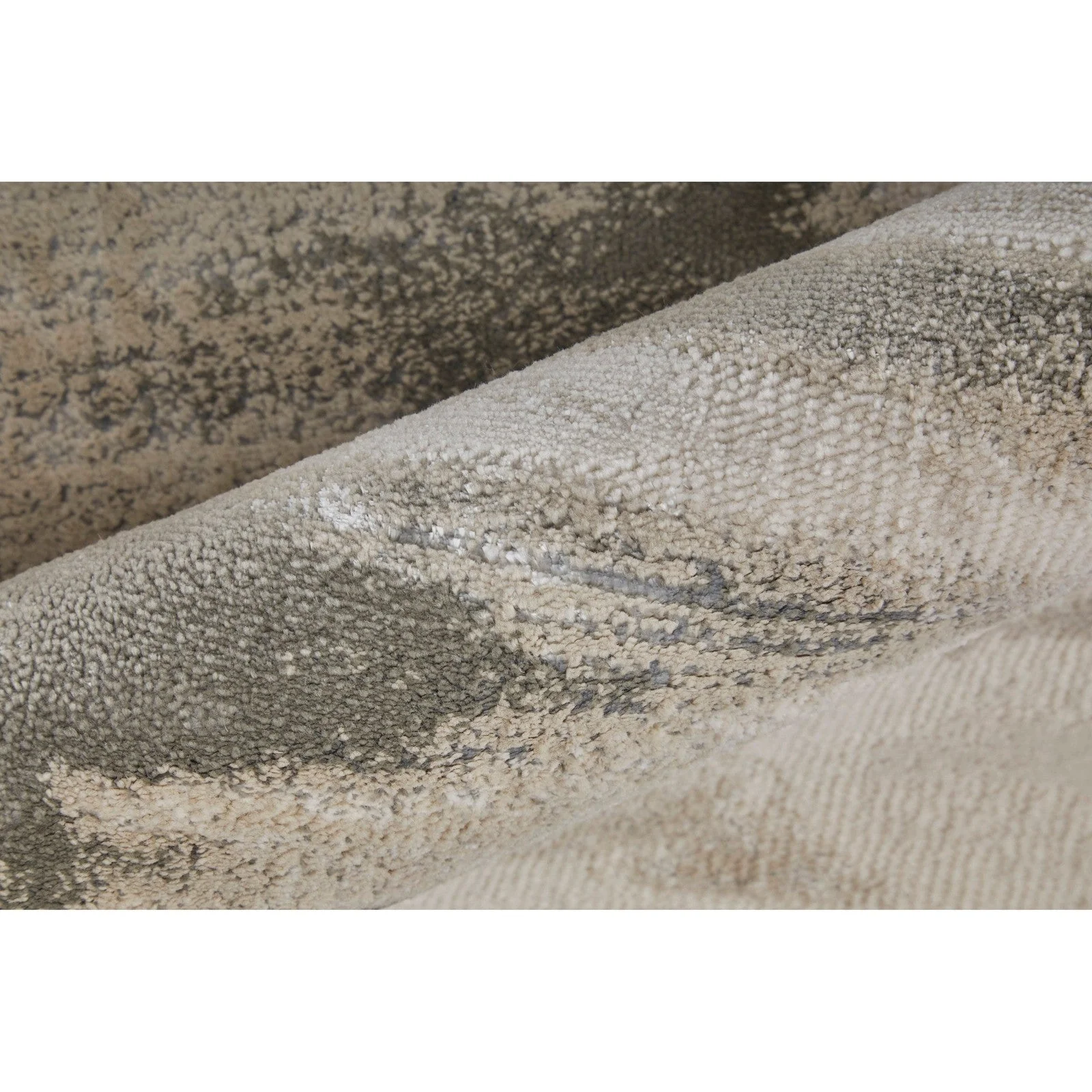 Feizy Micah 39LQF Modern Abstract Rug in Gray/Taupe/Ivory - Image 6