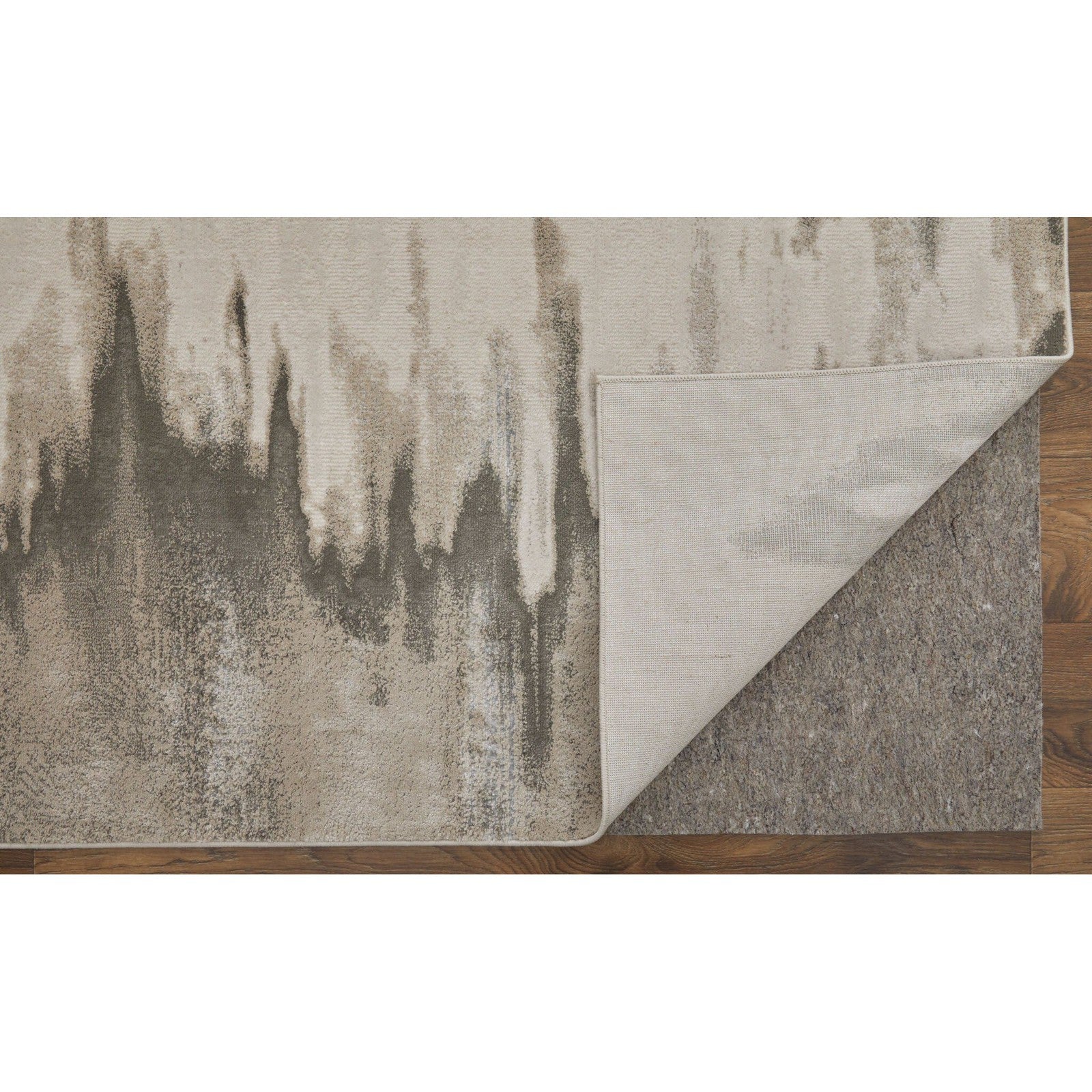 Feizy Micah 39LQF Modern Abstract Rug in Gray/Taupe/Ivory - Image 9