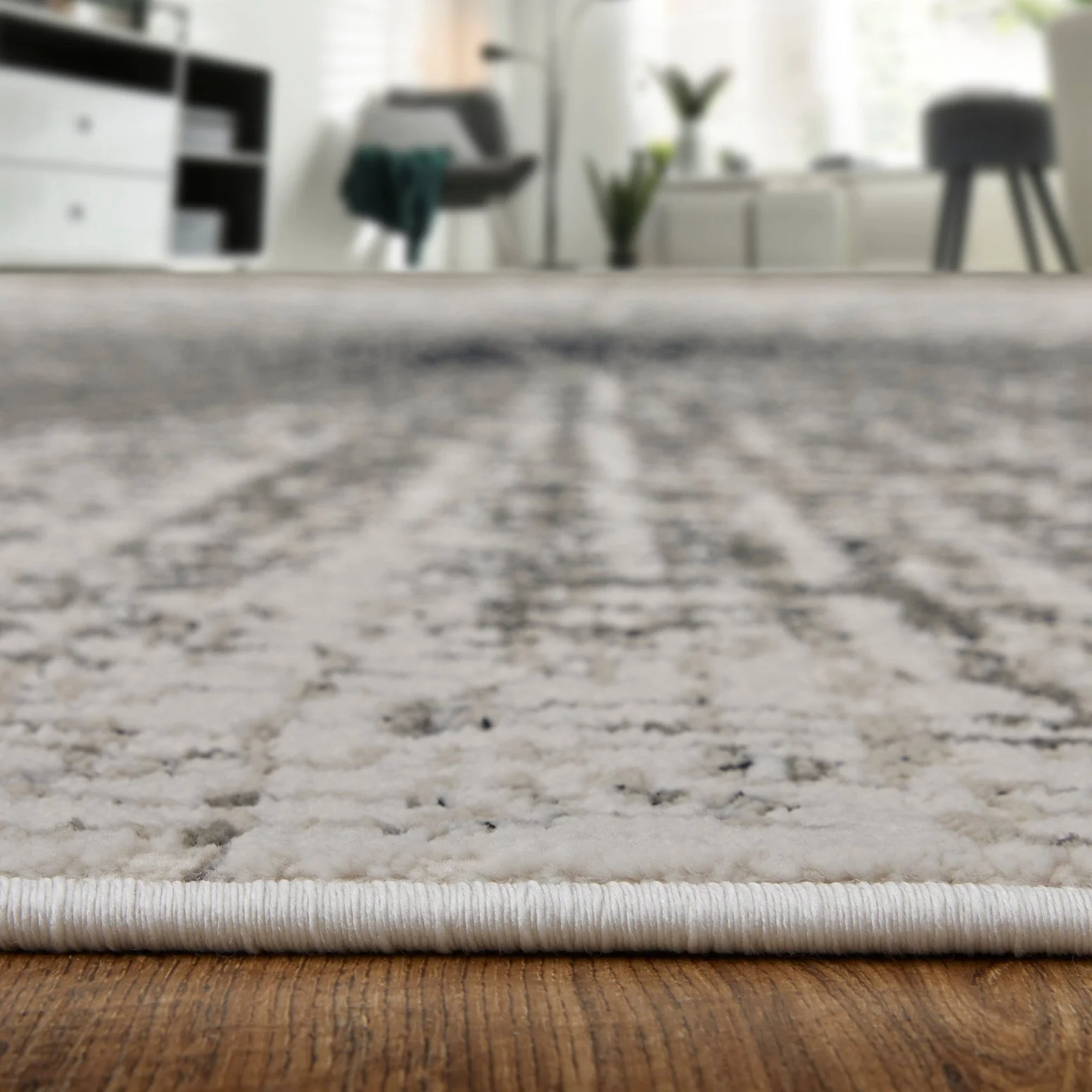 Feizy Micah 39LTF Modern Abstract Rug in Ivory/Gray/Blue - Image 5