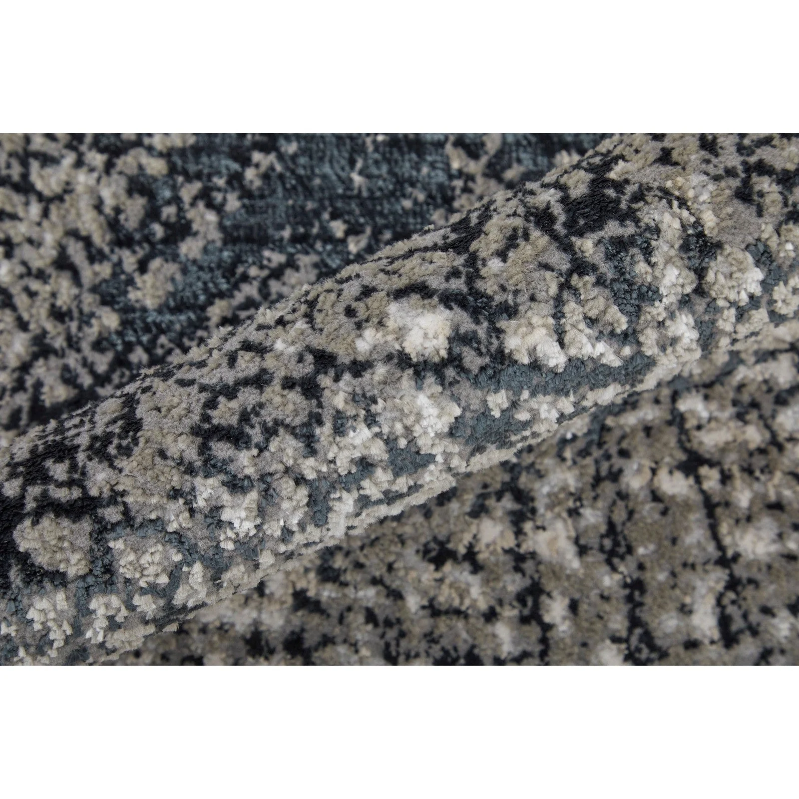 Feizy Micah 39LTF Modern Abstract Rug in Ivory/Gray/Blue - Image 6