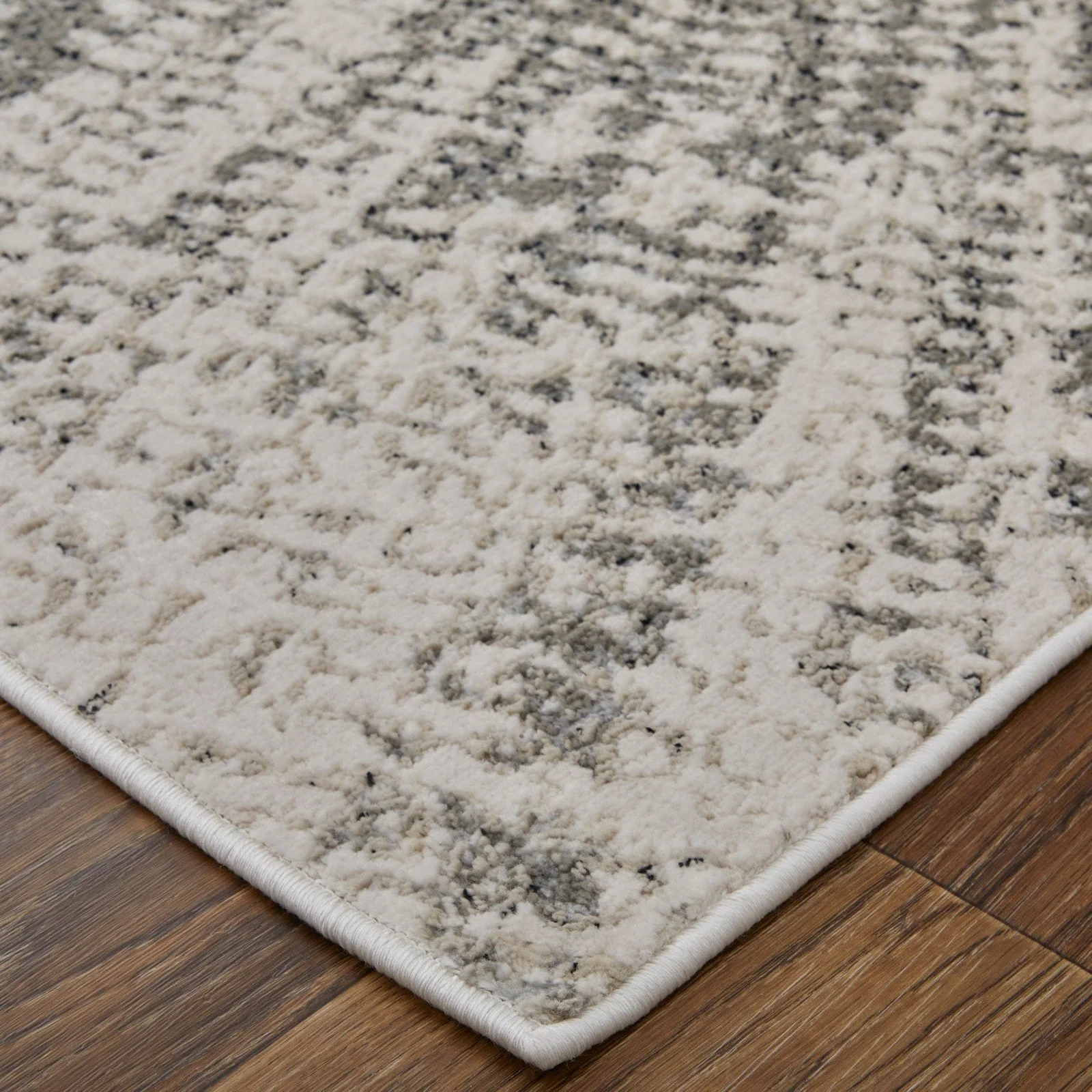 Feizy Micah 39LTF Modern Abstract Rug in Ivory/Gray/Blue - Image 8