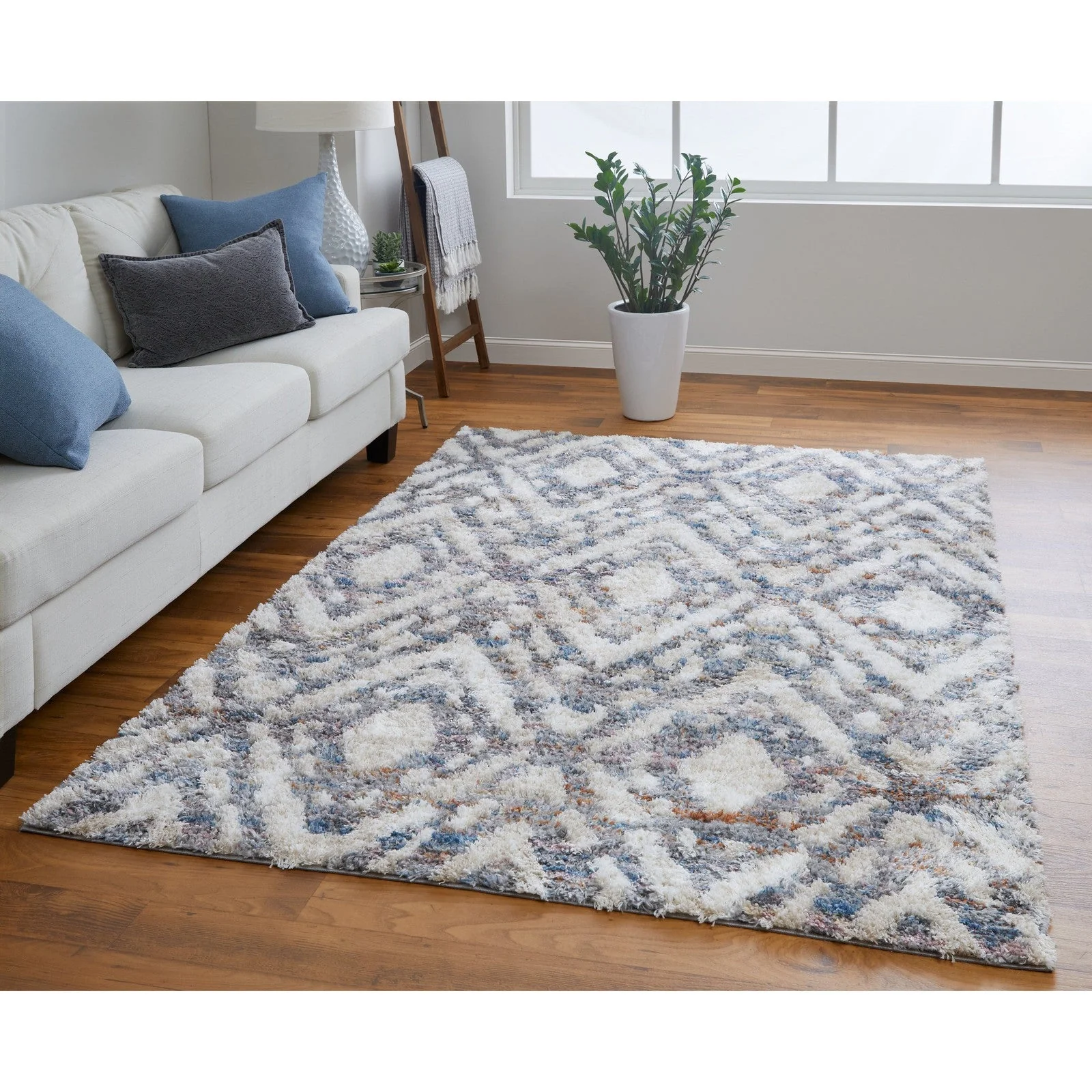 Feizy Mynka 39IAF Transitional Diamond in Ivory/Gray/Taupe - Image 2